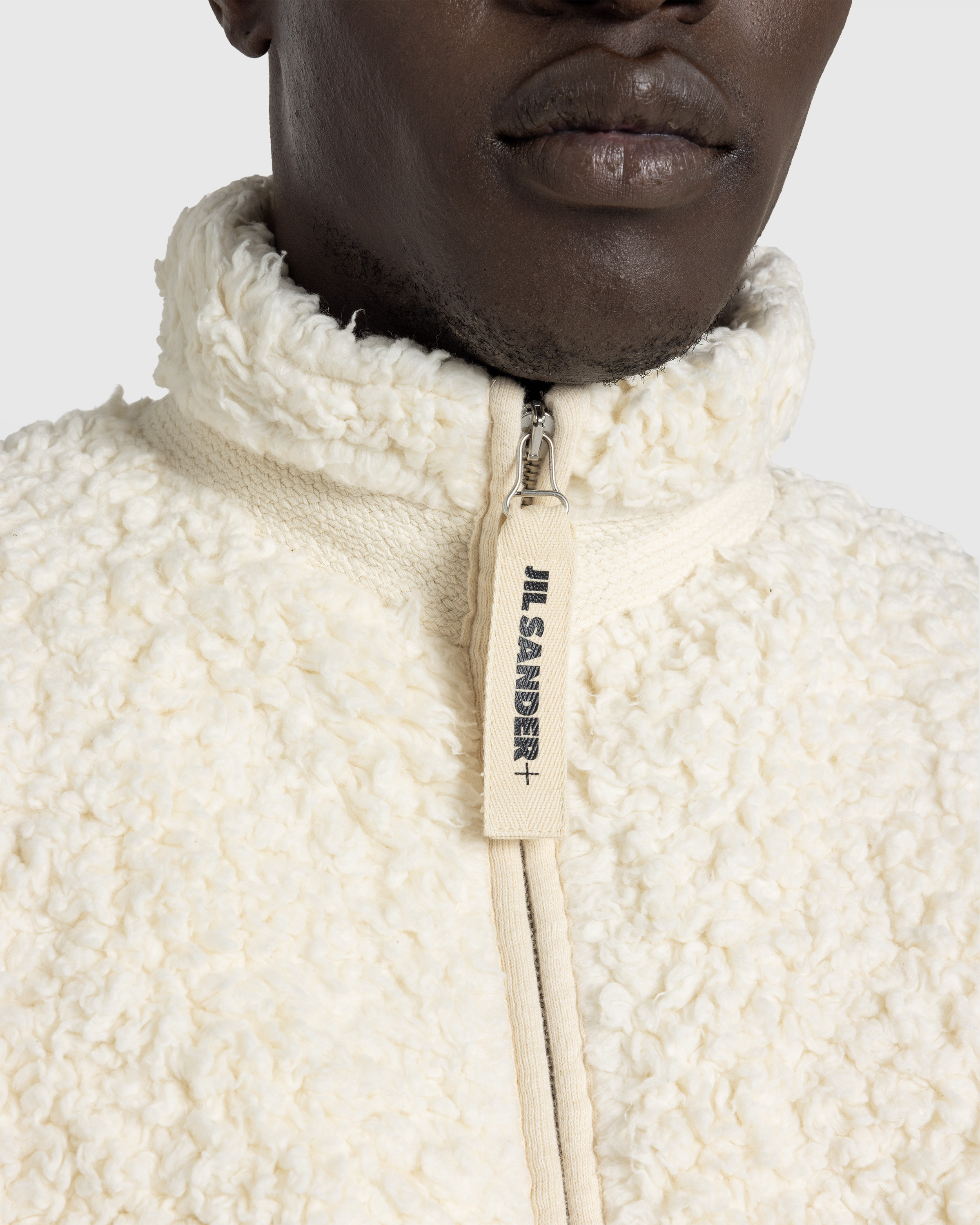 Jil Sander – Zip-Up Jacket Eggshell - Knitwear - White - Image 5