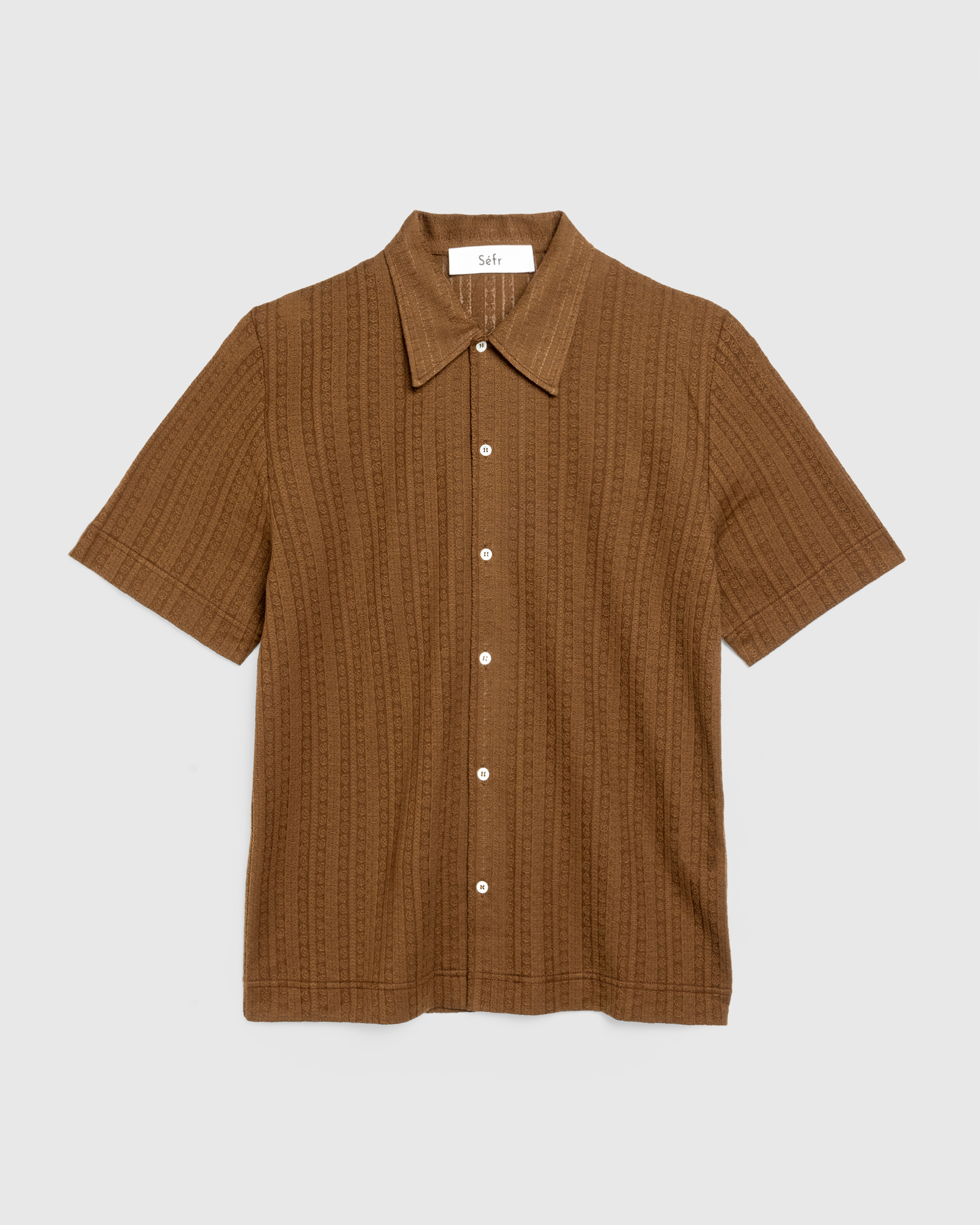 Séfr – Suneham Shirt Espresso Medallion - Longsleeve Shirts - Brown - Image 1