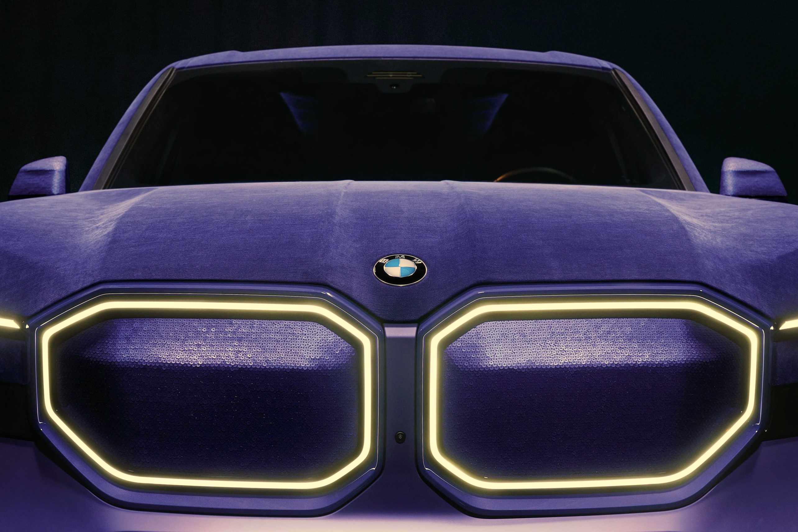 BMW's XM Mystique Allure car in purple velvet