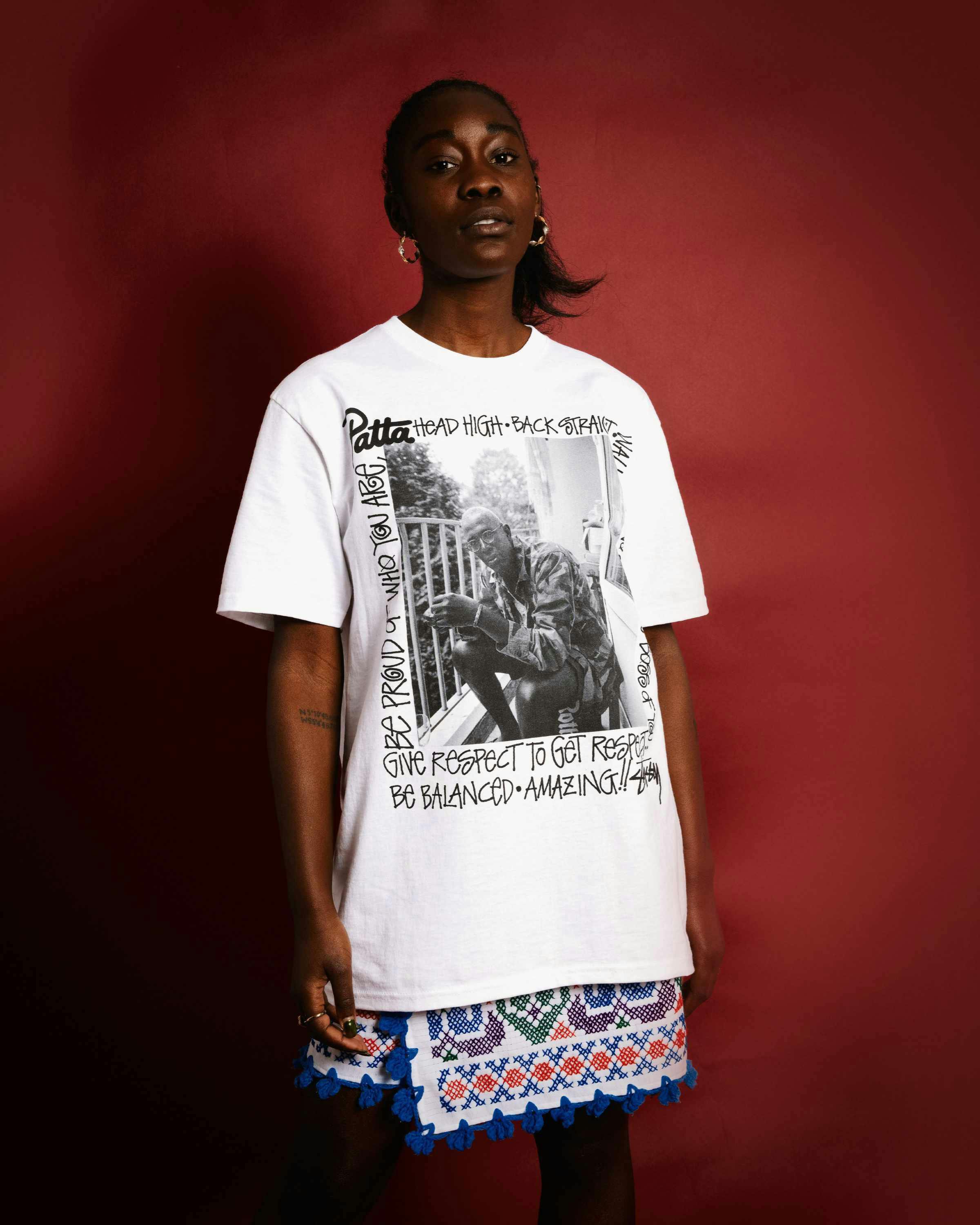 Patta & Stussy's Respect T-shirt for 2024 with an image of Guillaume Schmidt's late father Humprey Rietfeld Schmidt