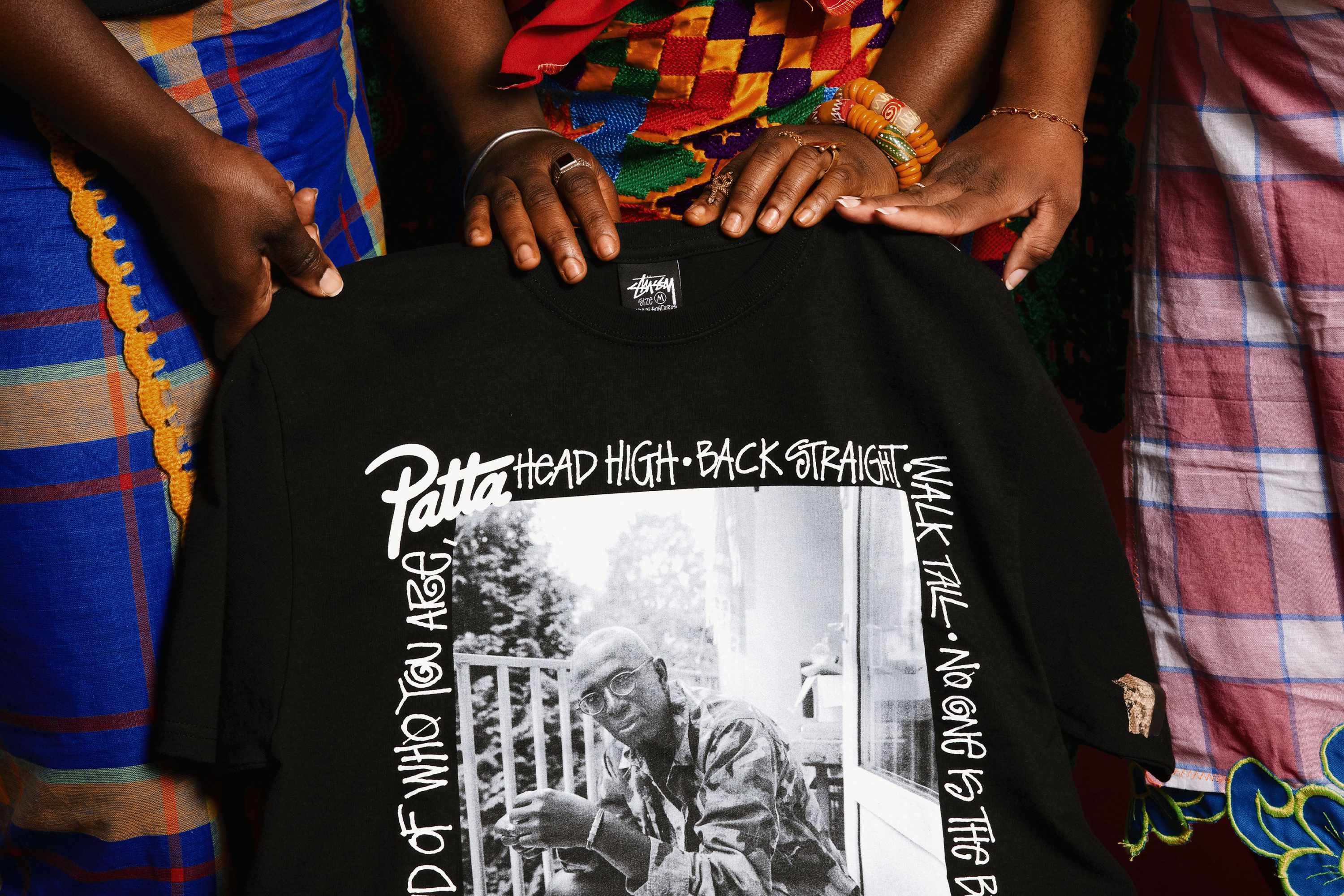 Patta & Stussy's Respect T-shirt for 2024 with an image of Guillaume Schmidt's late father Humprey Rietfeld Schmidt