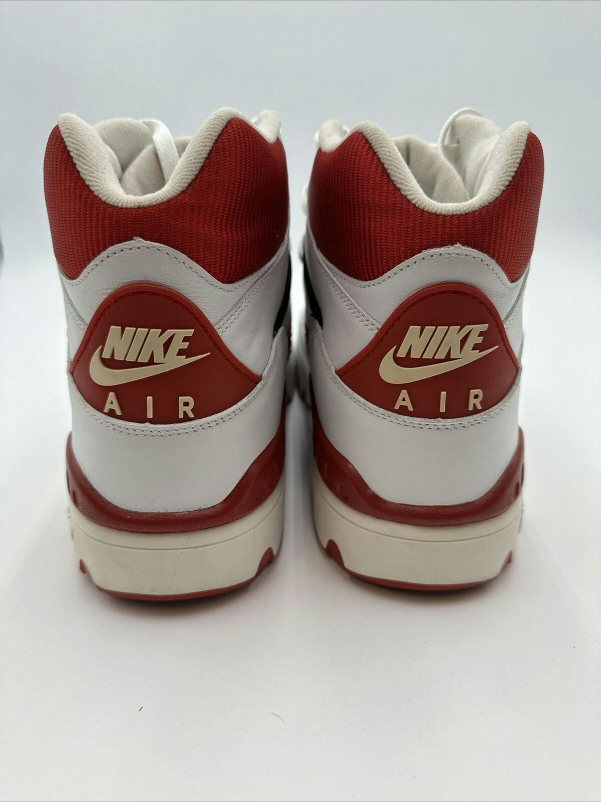 Close-up of red Nike Air Force 3 sneakers