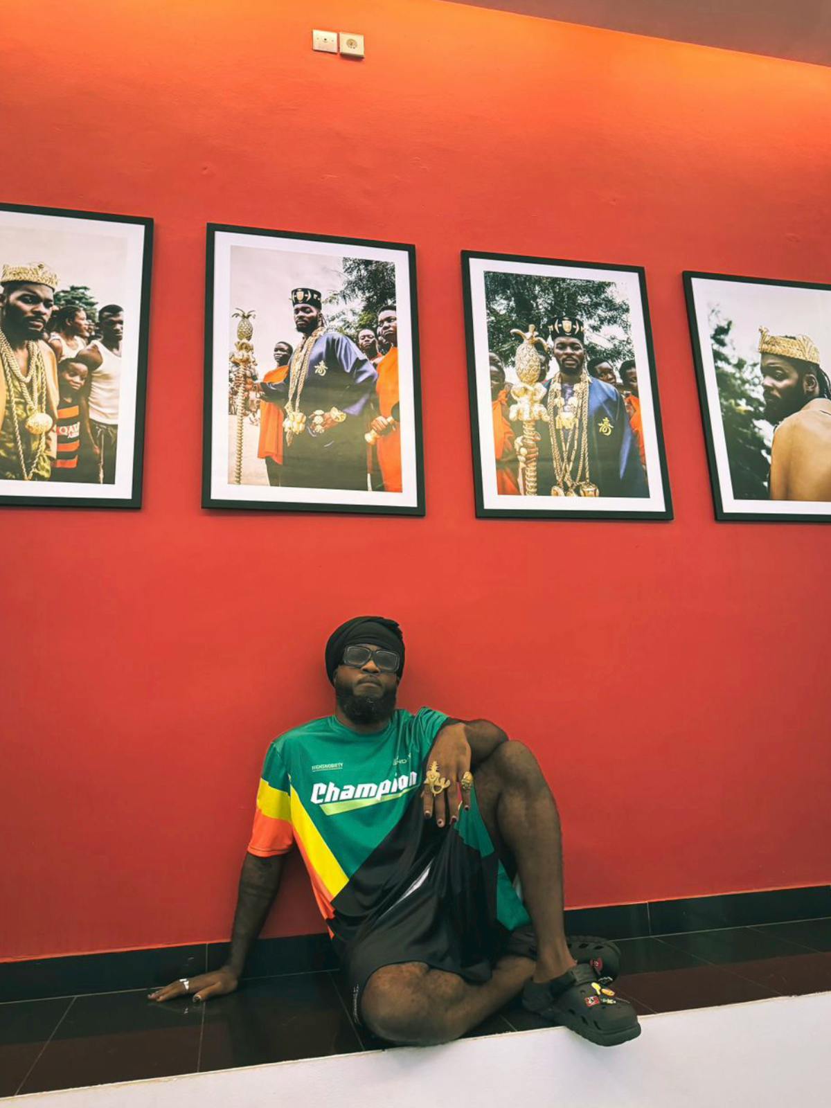 La Sunday wearing Champion x Highsnobiety x La Sunday NIP Collection