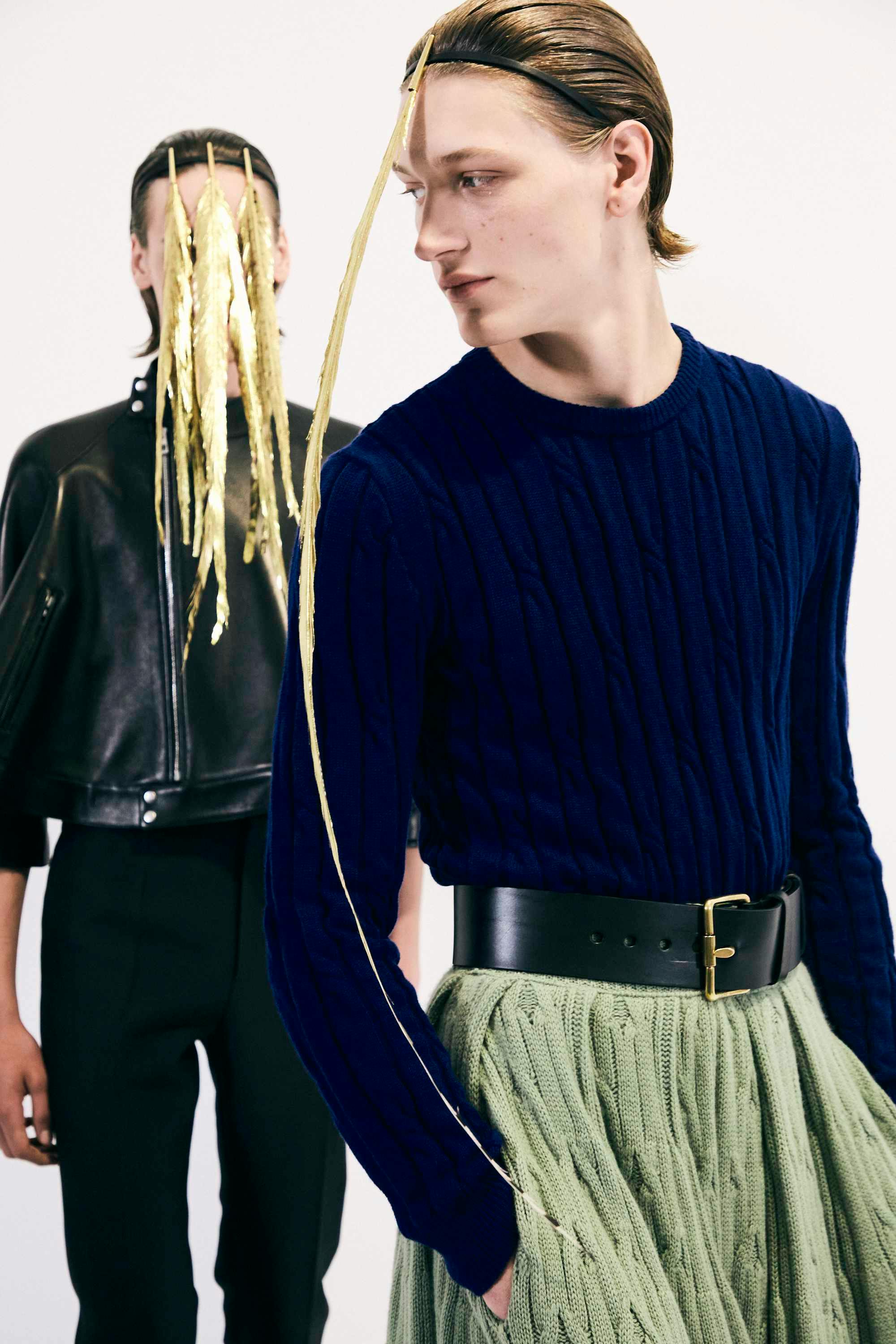 backstage at LOEWE SS25 menswear