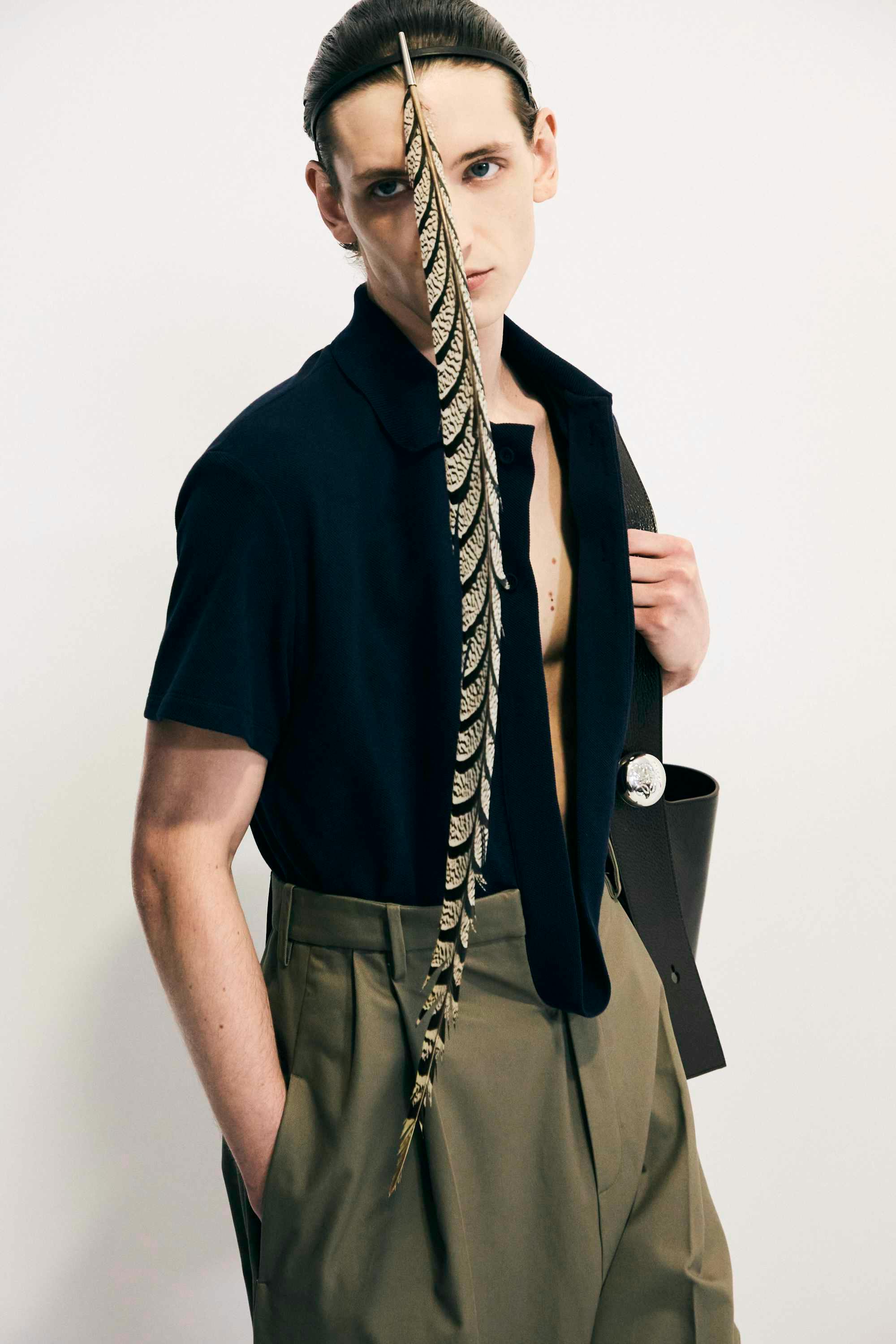 backstage at LOEWE SS25 menswear