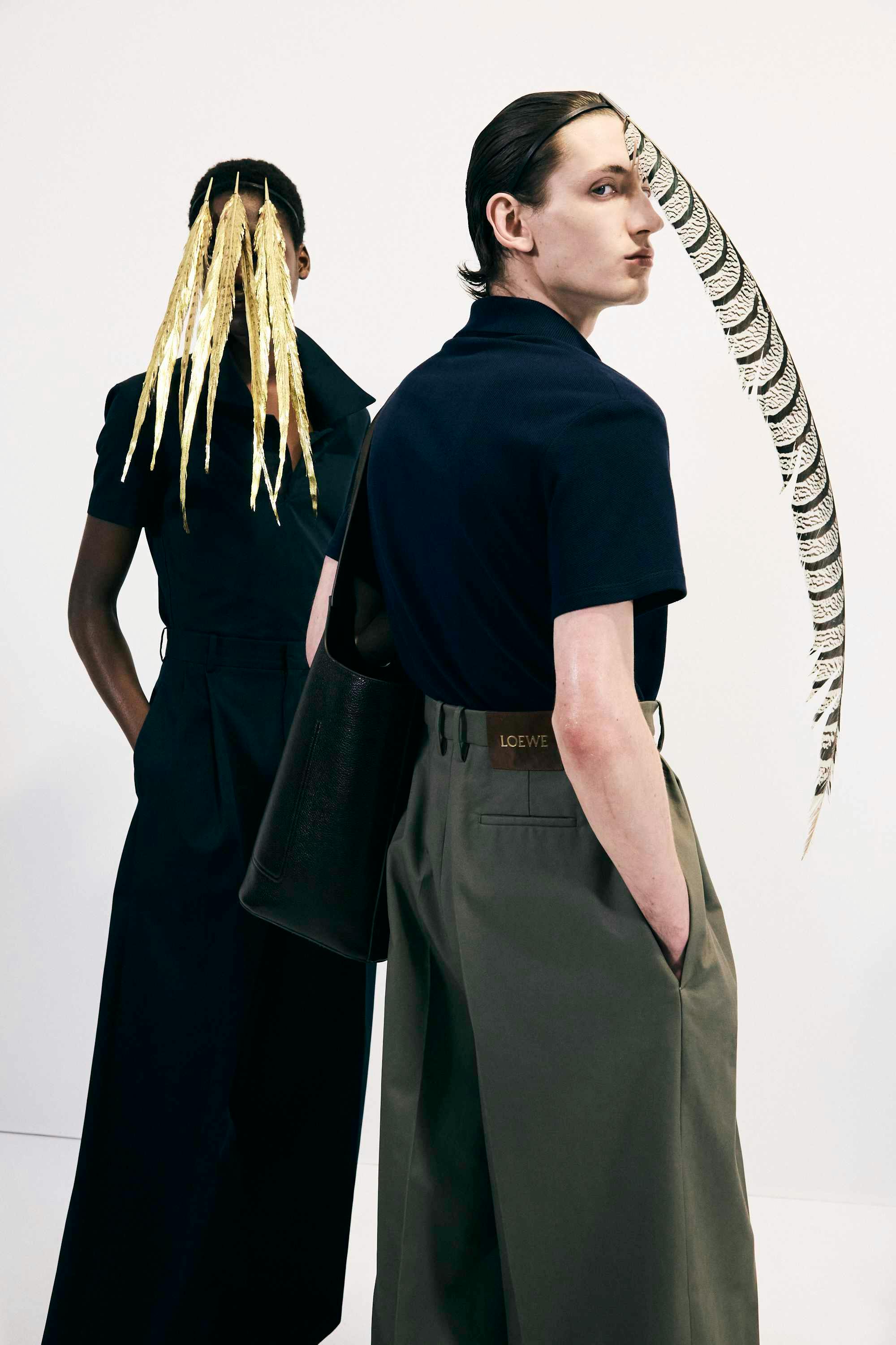 backstage at LOEWE SS25 menswear