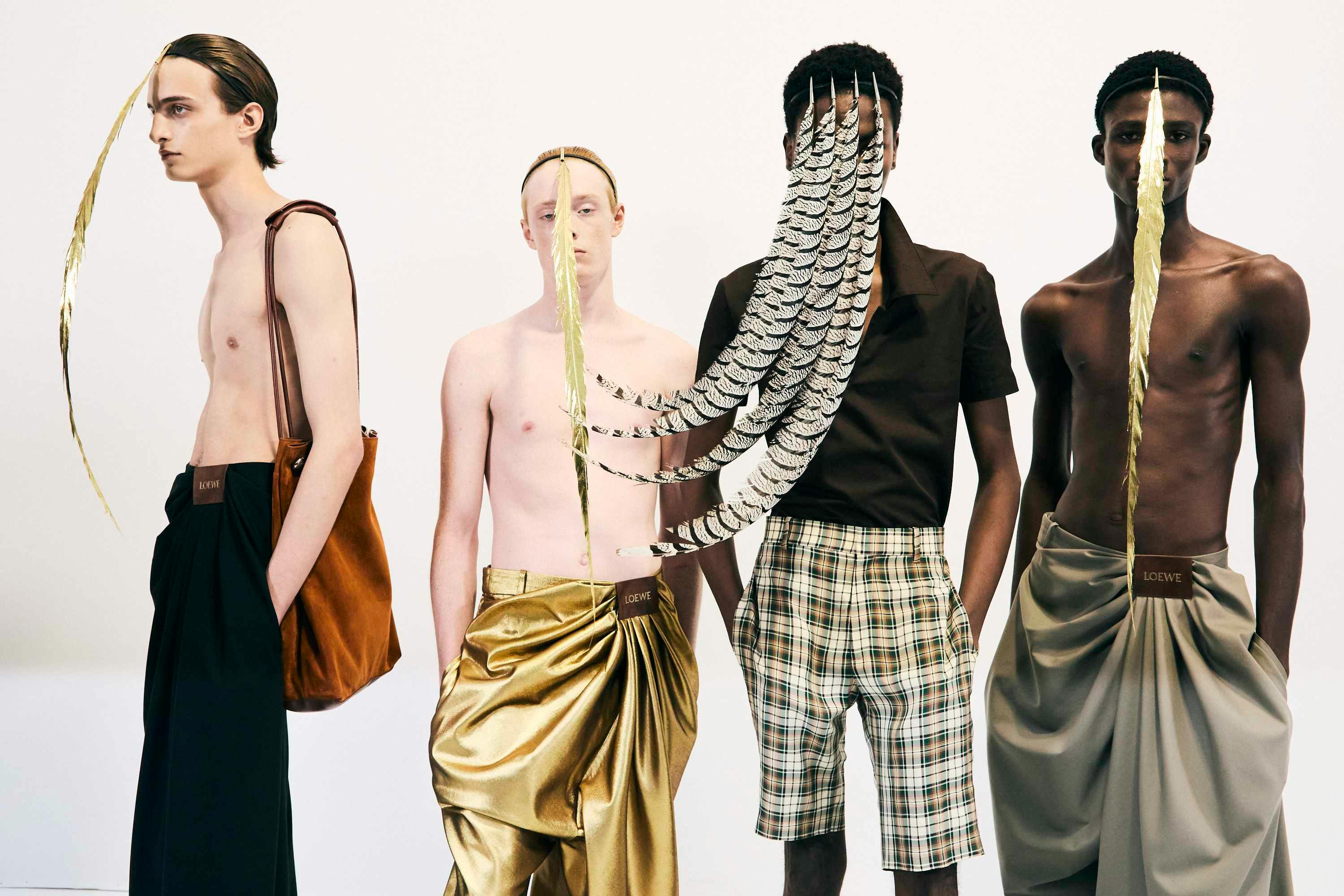 backstage at LOEWE SS25 menswear