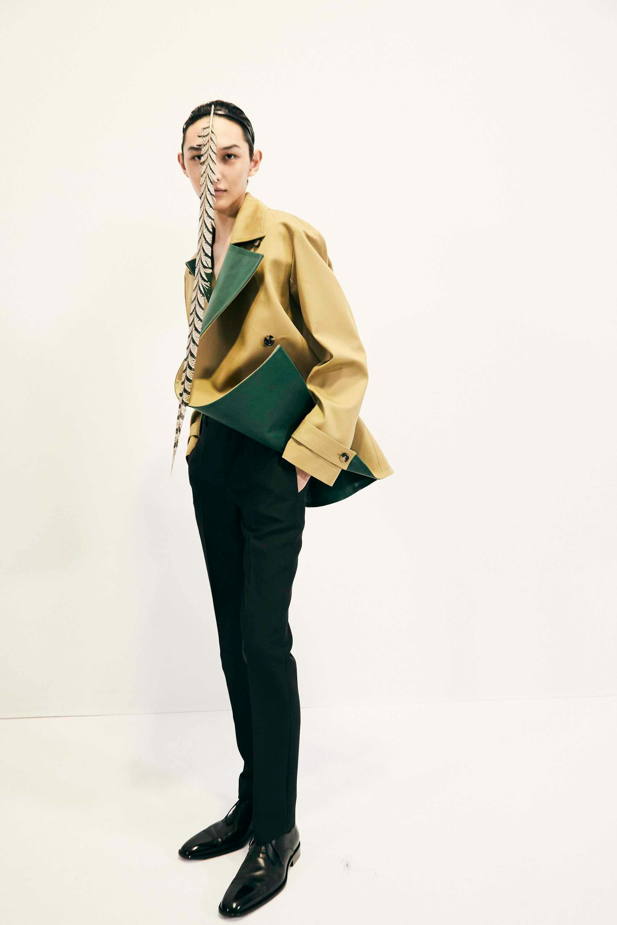 backstage at LOEWE SS25 menswear