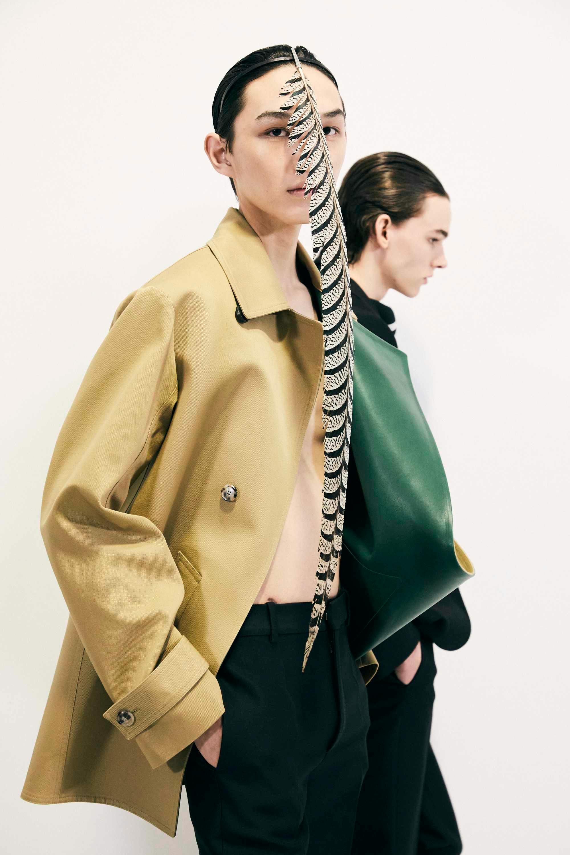 backstage at LOEWE SS25 menswear