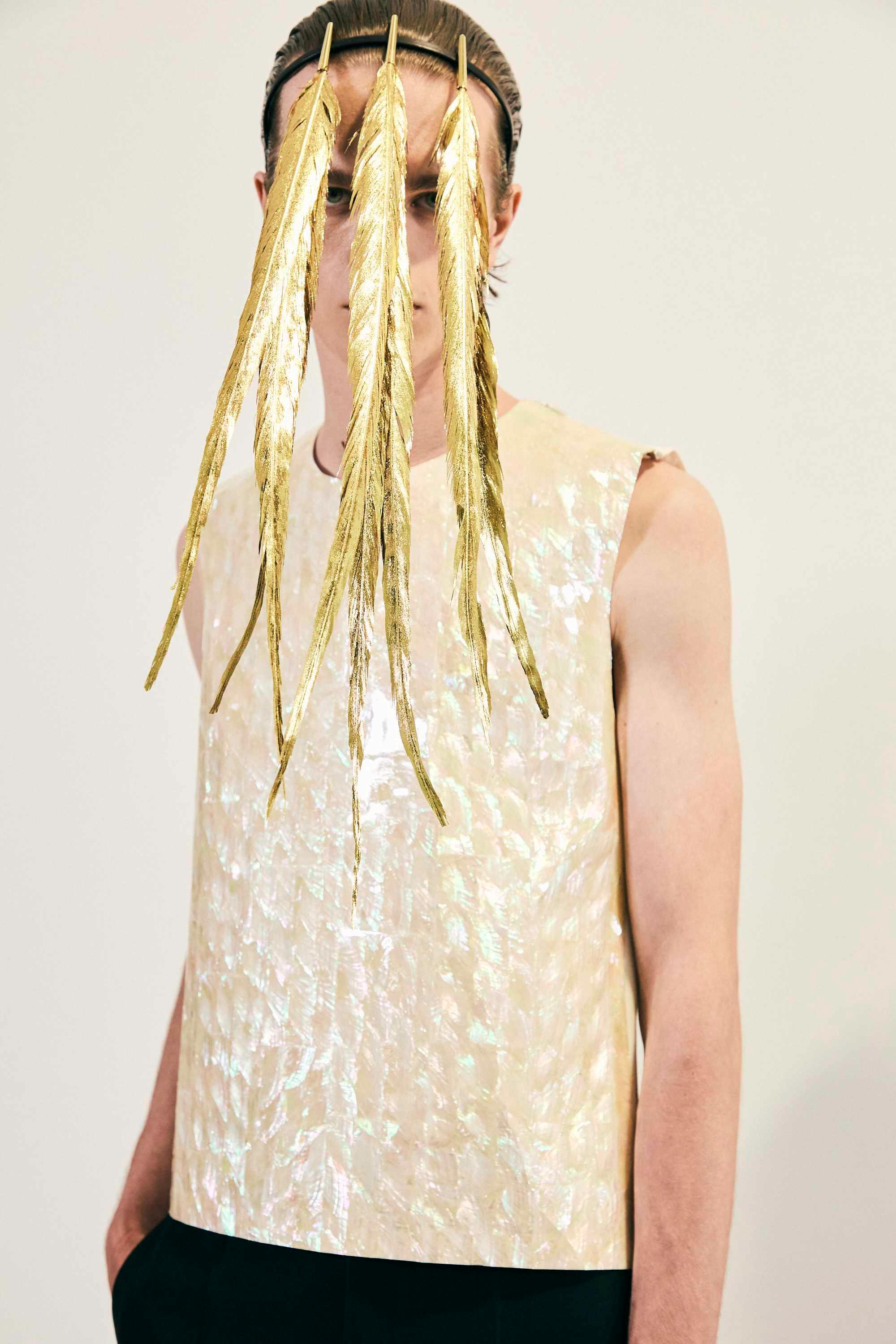 backstage at LOEWE SS25 menswear