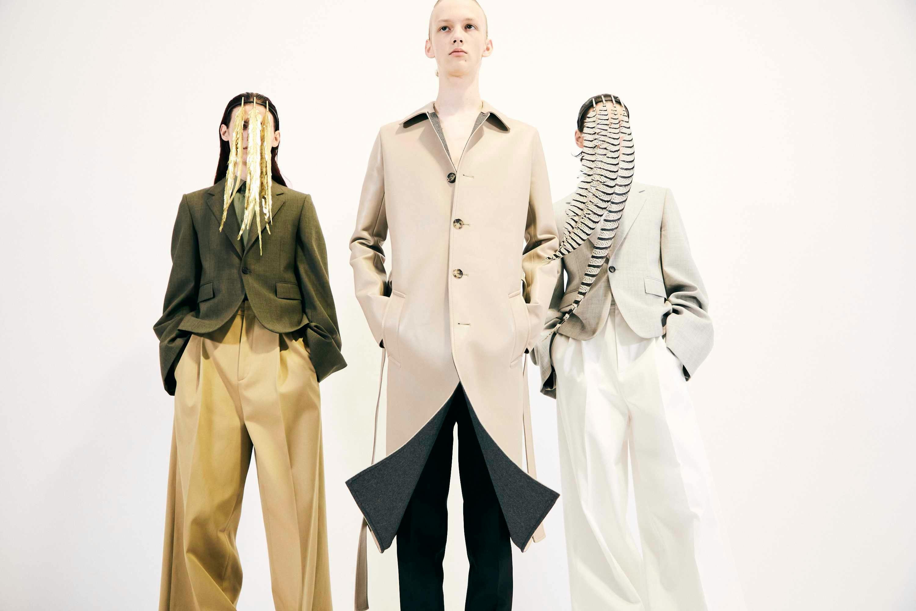 backstage at LOEWE SS25 menswear