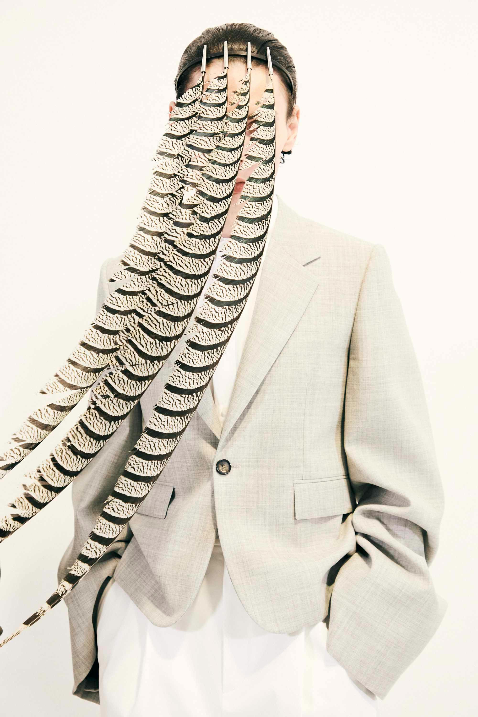 backstage at LOEWE SS25 menswear