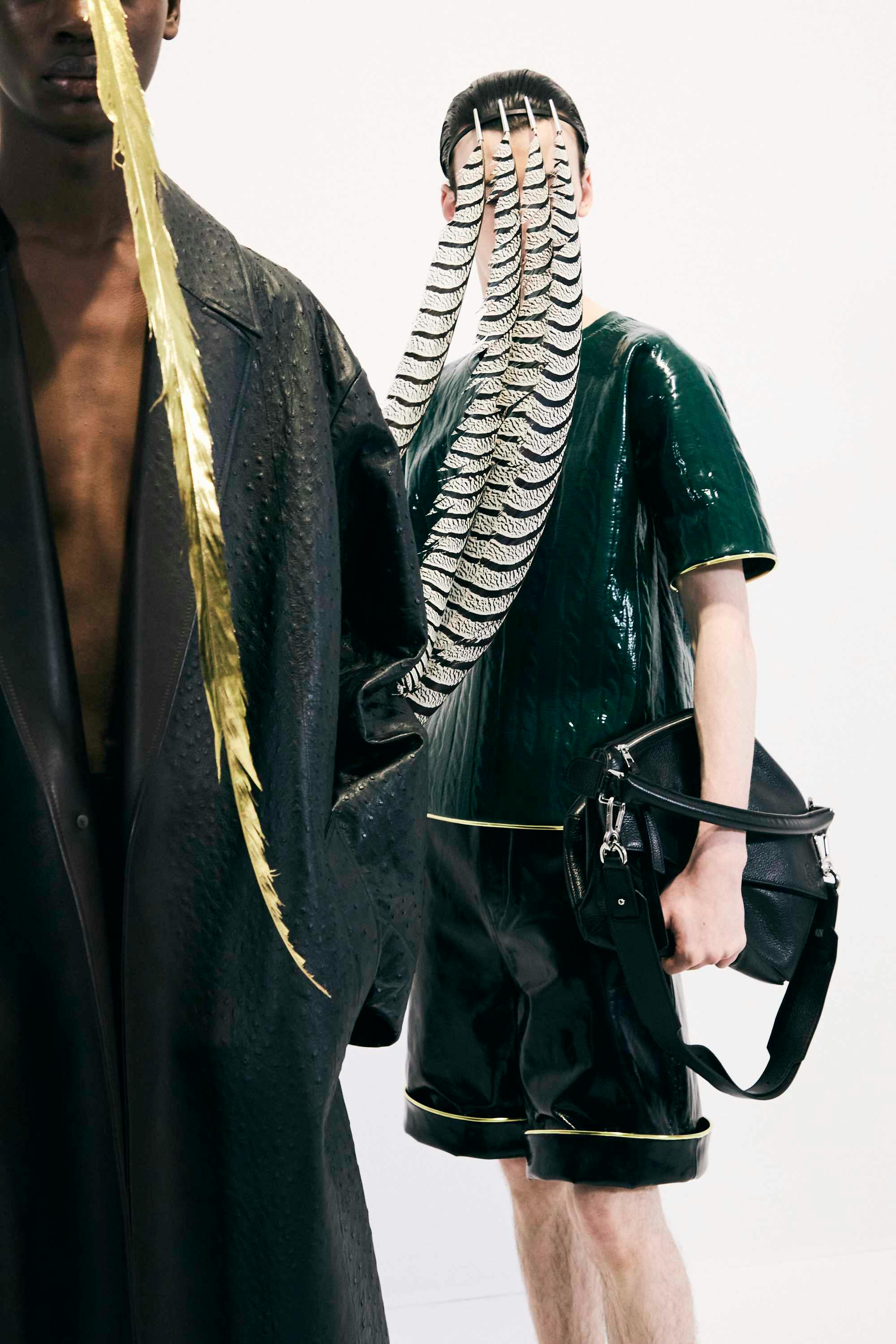 backstage at LOEWE SS25 menswear