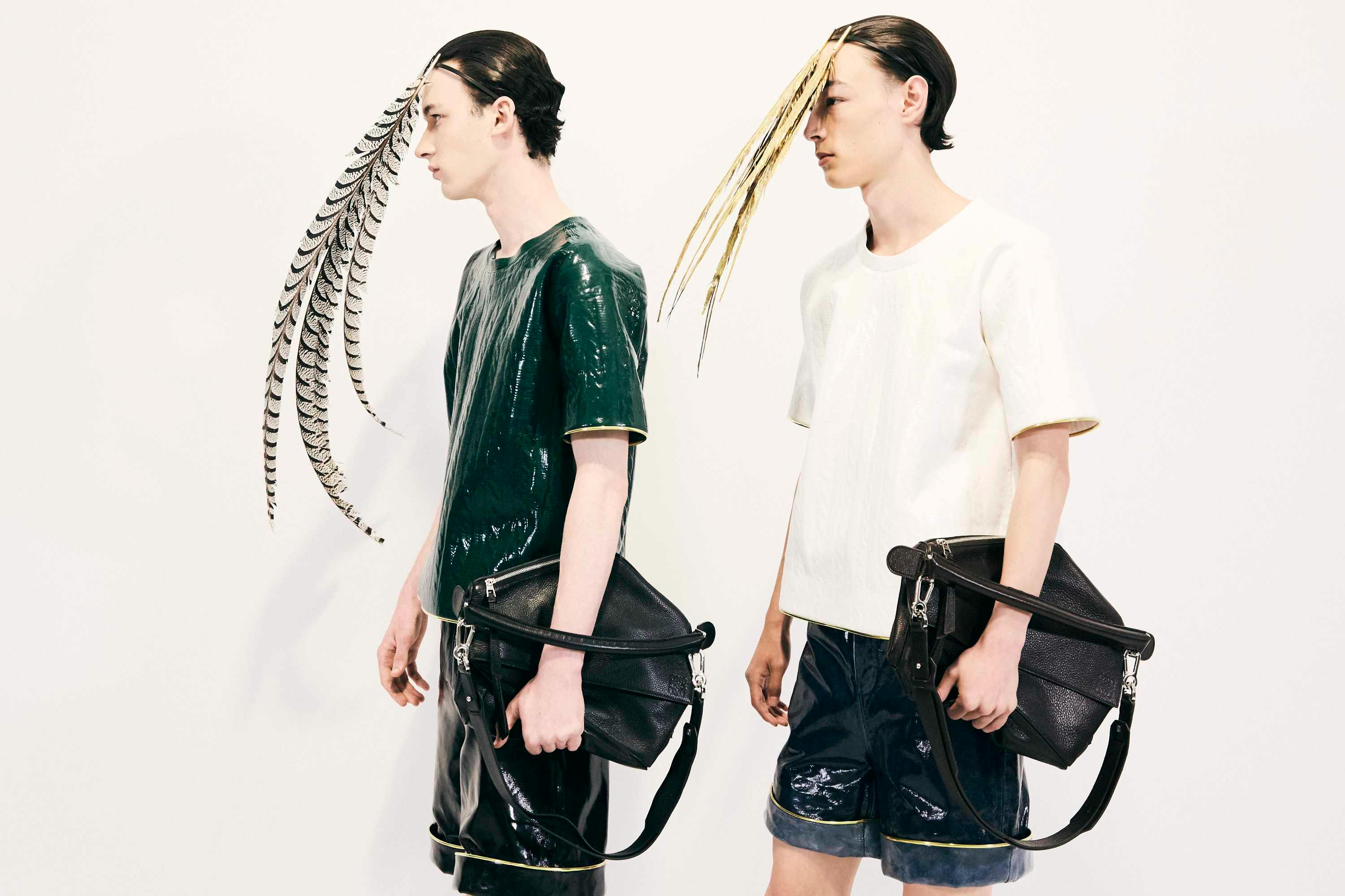 backstage at LOEWE SS25 menswear
