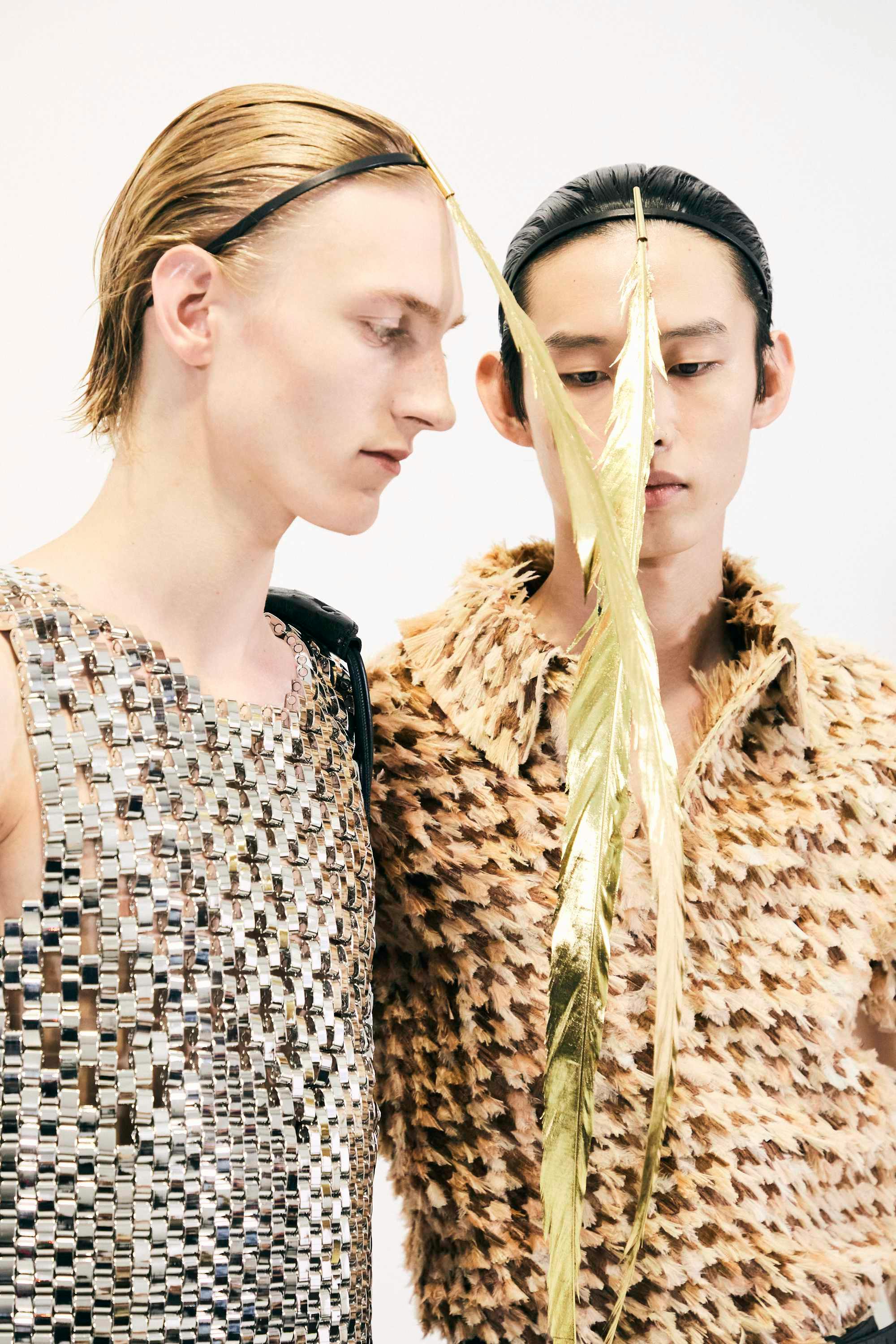 backstage at LOEWE SS25 menswear
