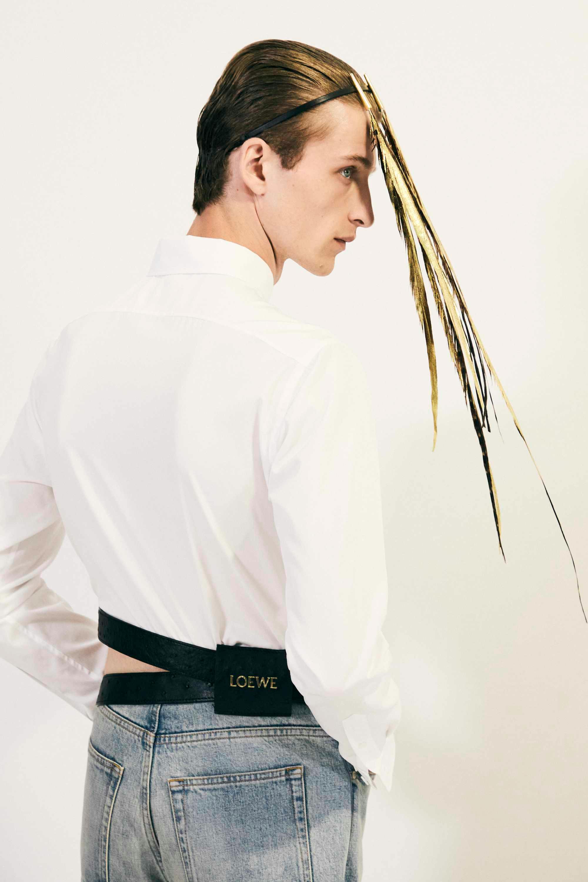 backstage at LOEWE SS25 menswear