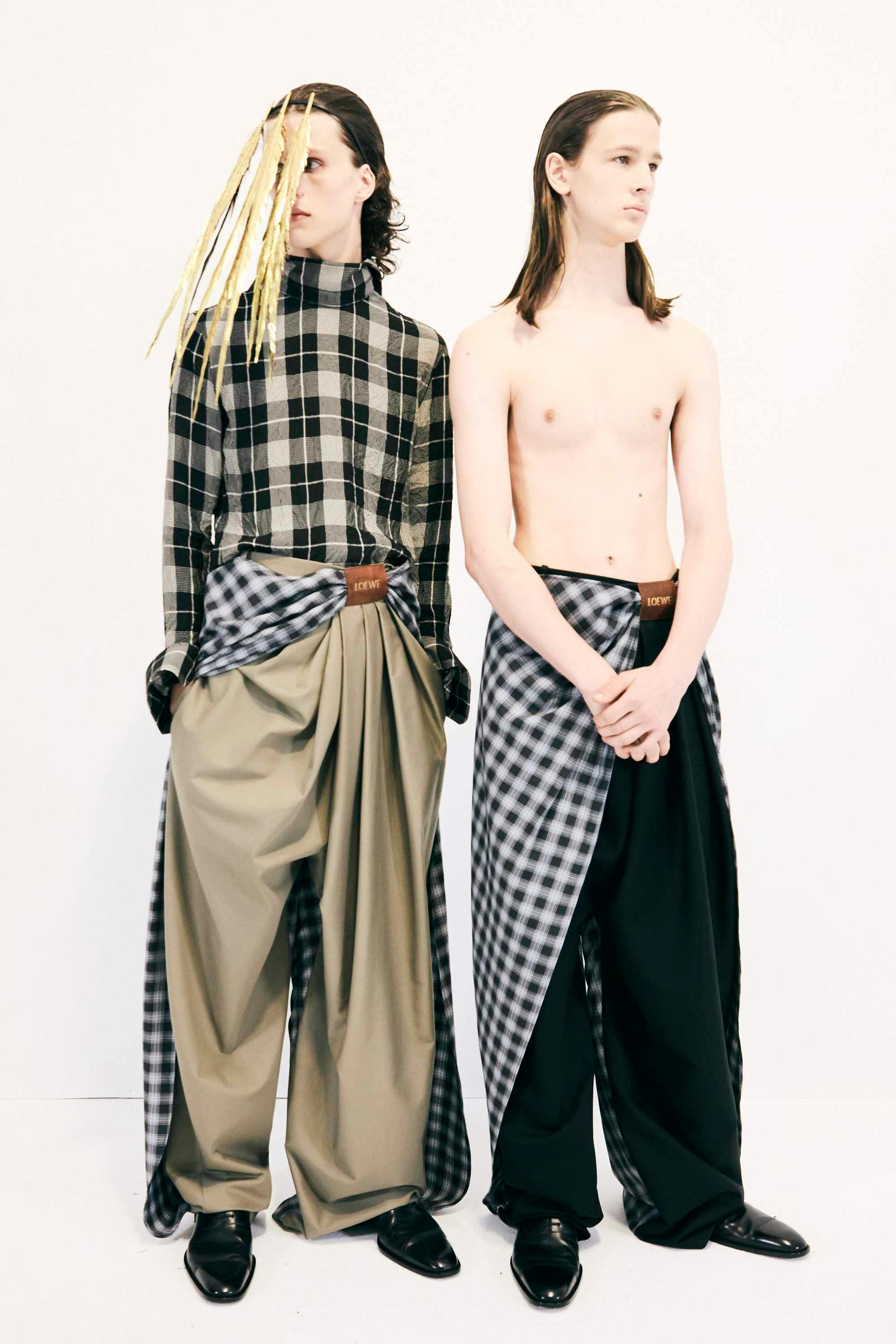 backstage at LOEWE SS25 menswear