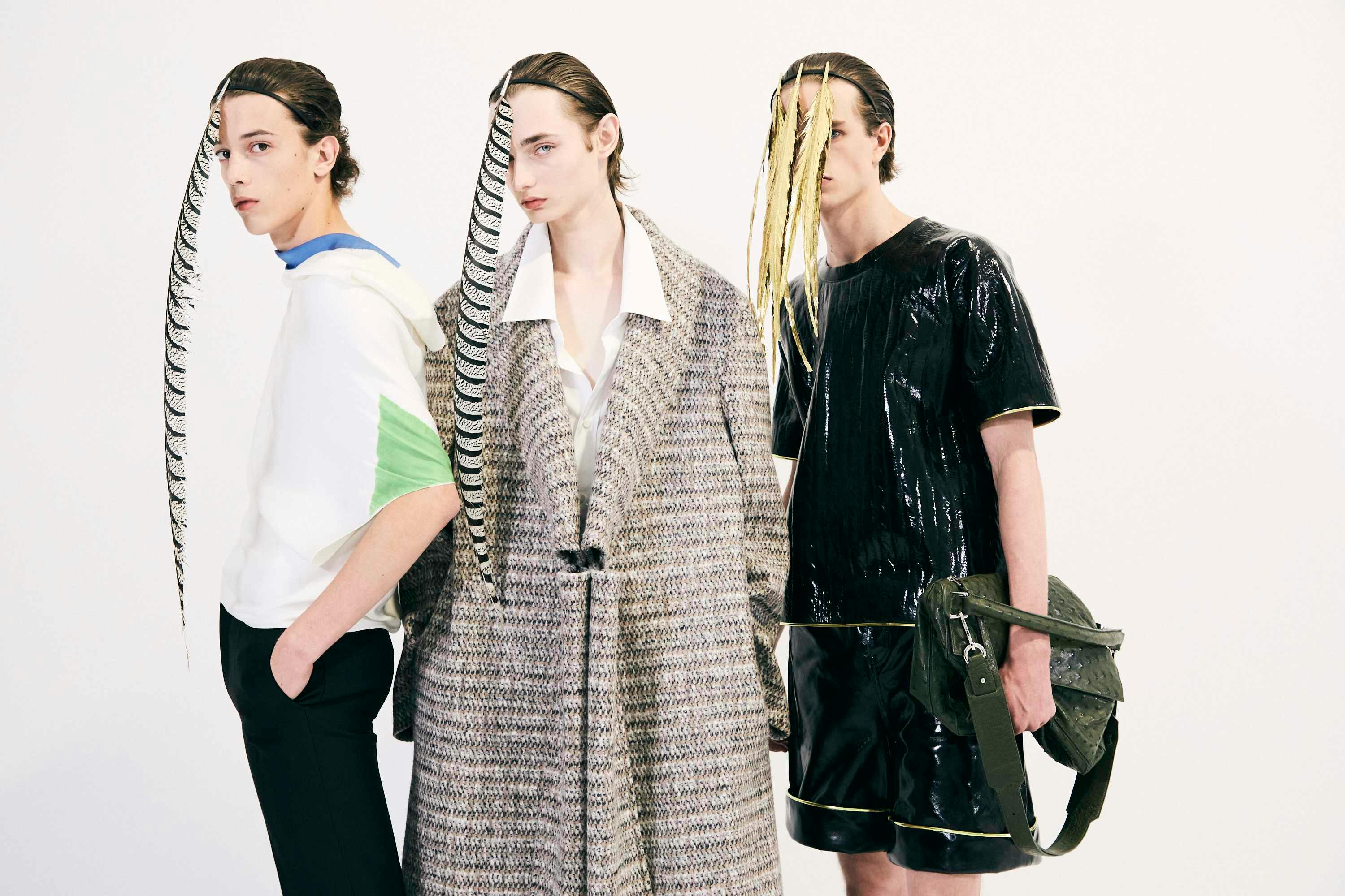 backstage at LOEWE SS25 menswear
