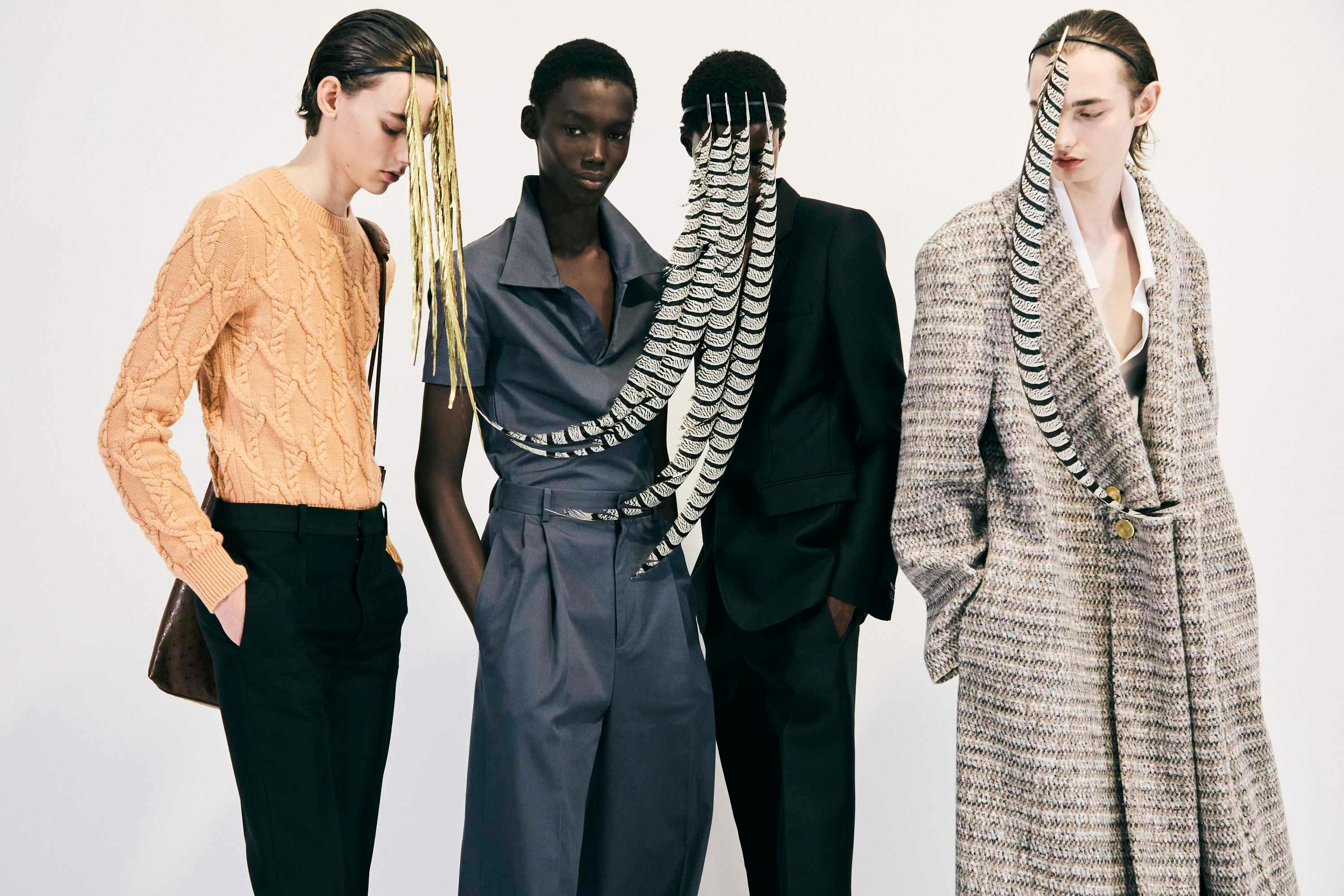 backstage at LOEWE SS25 menswear