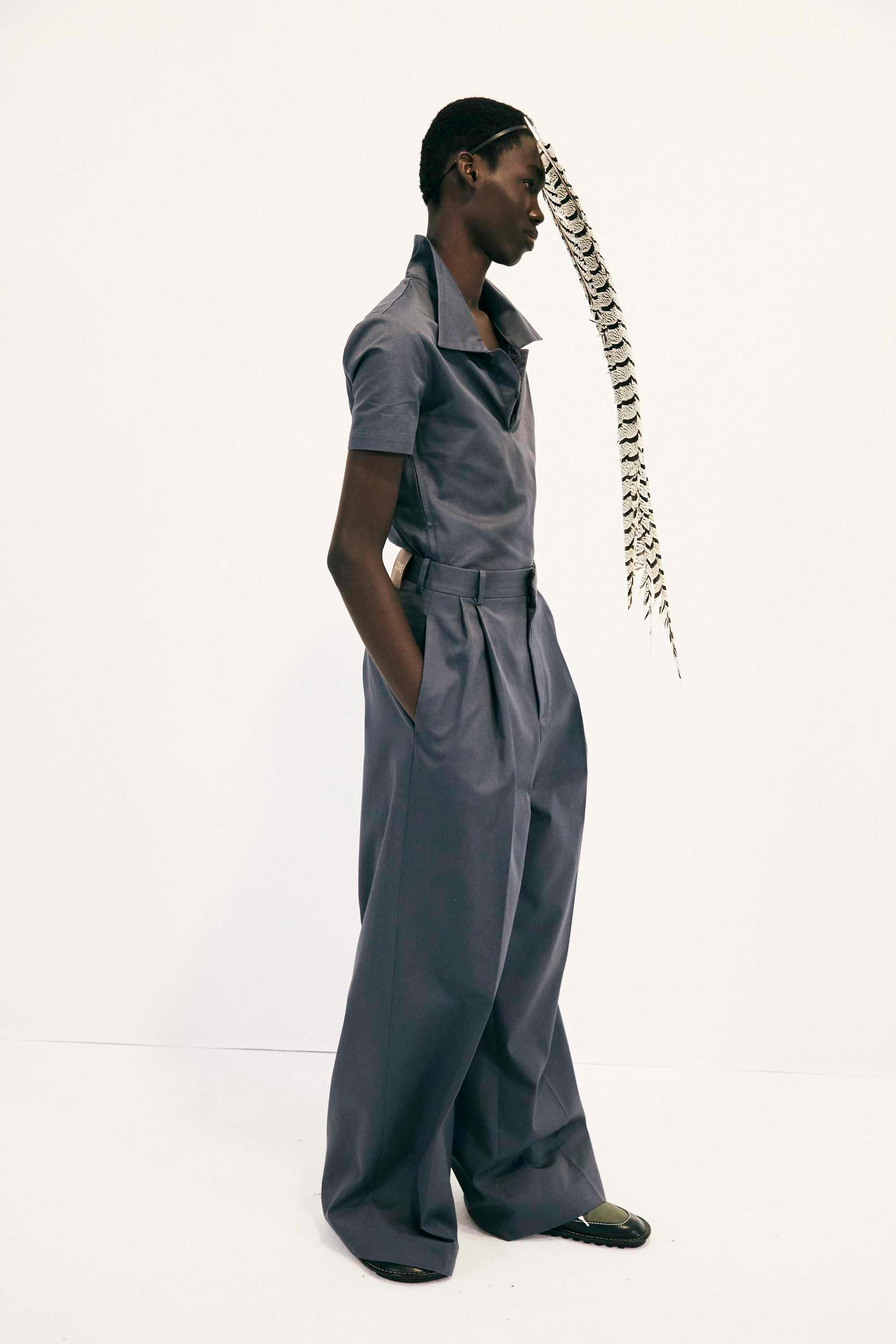 backstage at LOEWE SS25 menswear