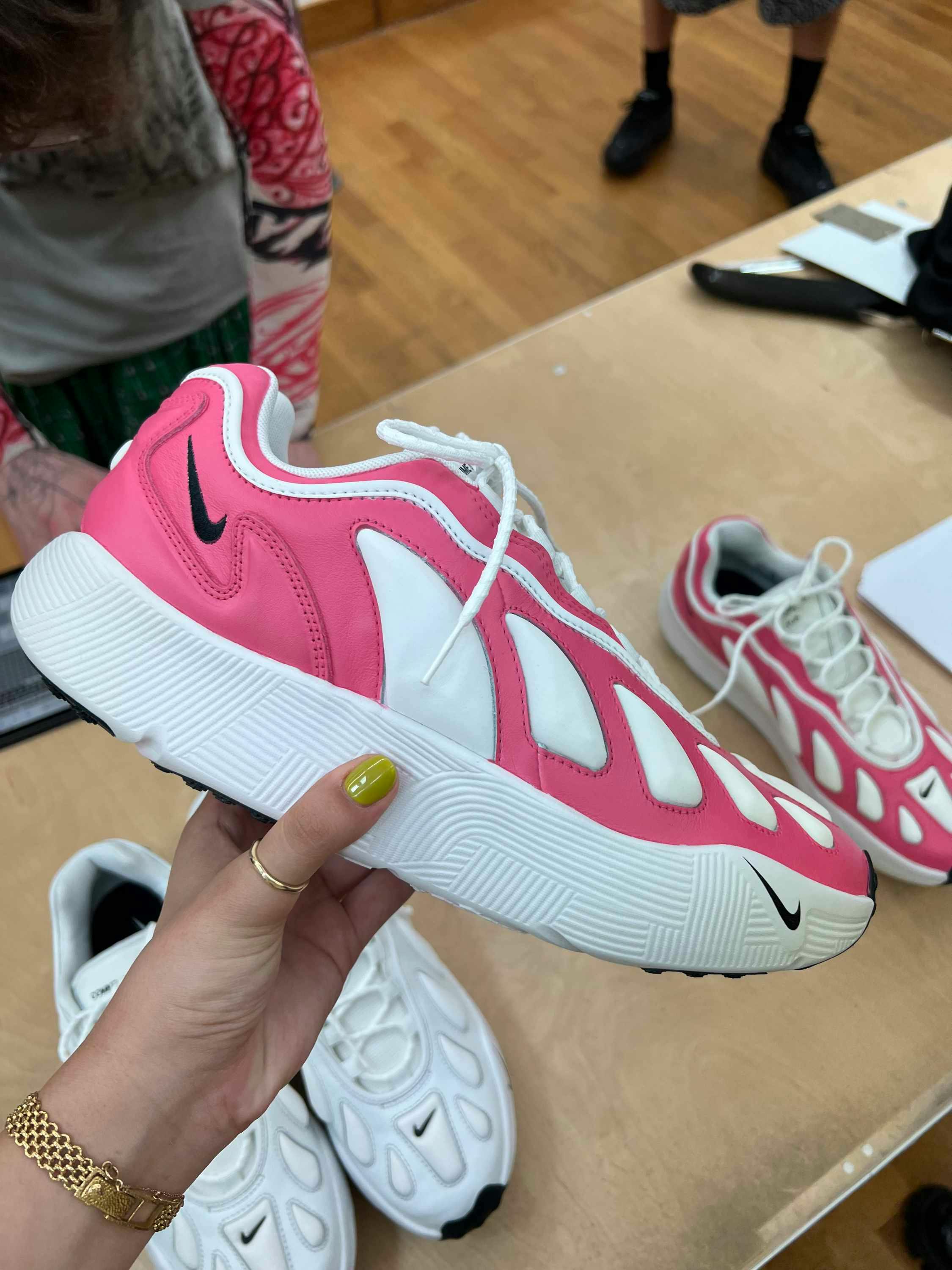 Nike & Comme des Garcons Homme Plus Spring/Summer 2025 sneaker collaboration in pink, white and blue