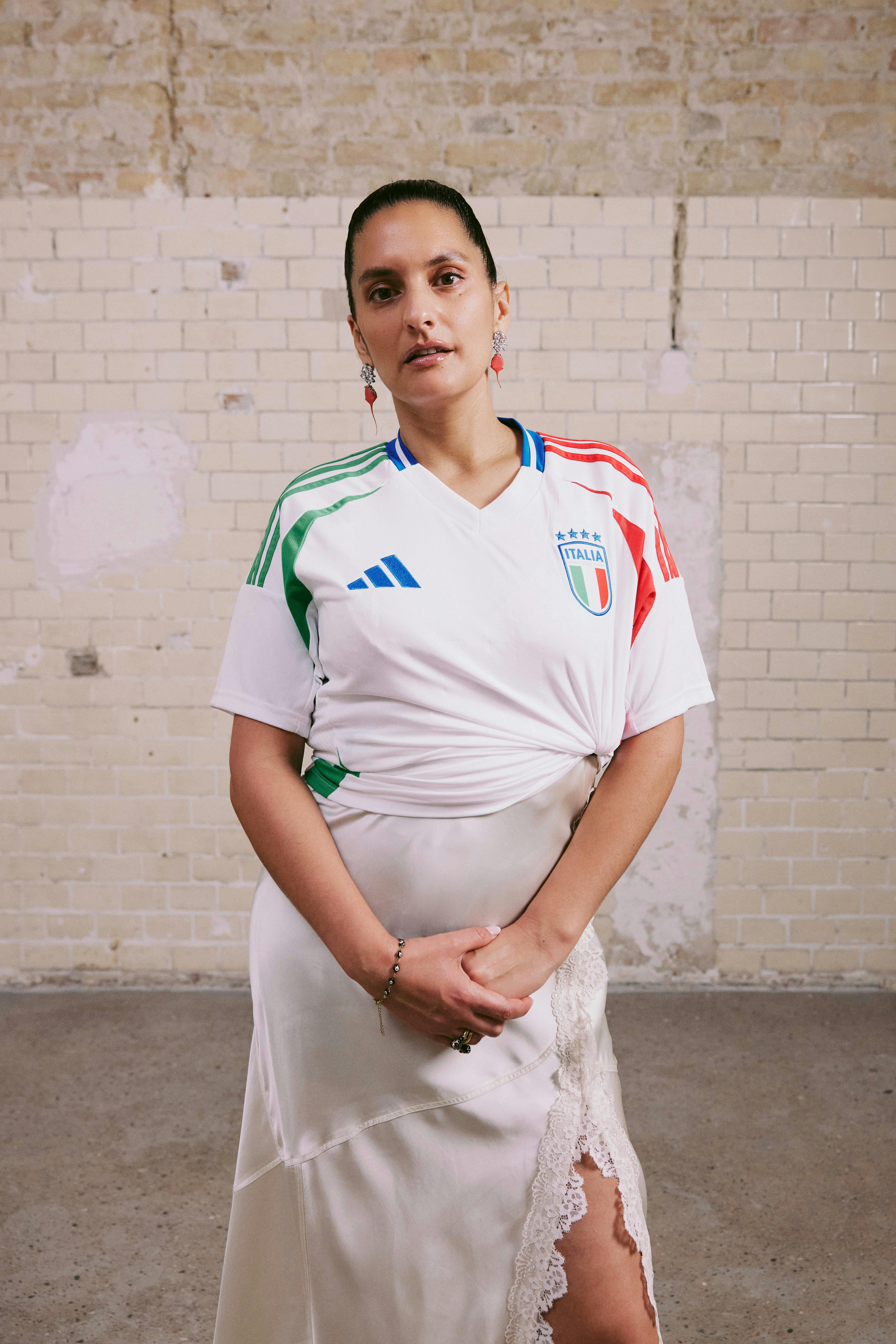 Stylists wearing adidas jerseys