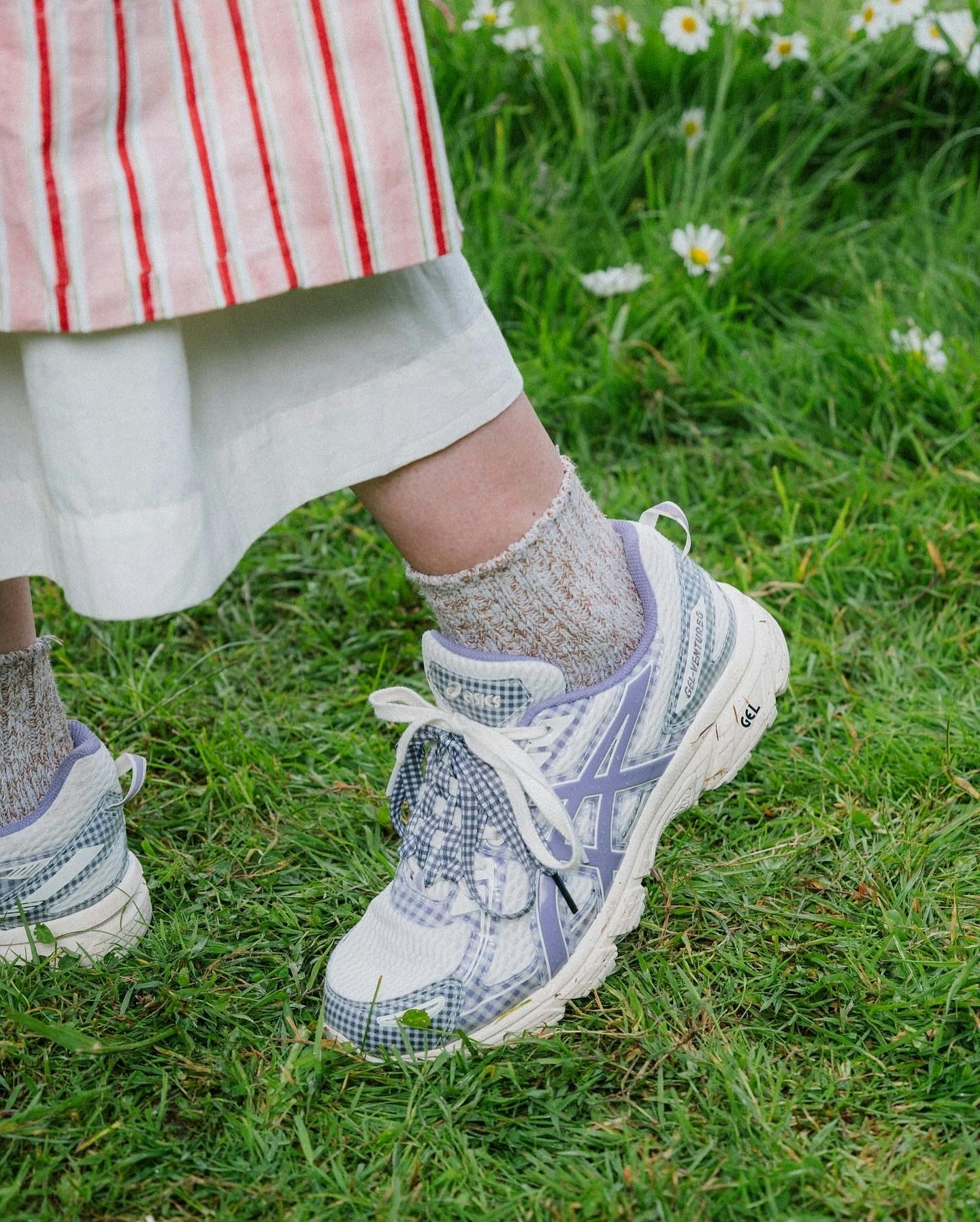 ASICS x Story MFG ASICS GEL Venture 5 sneaker collab in pink and white