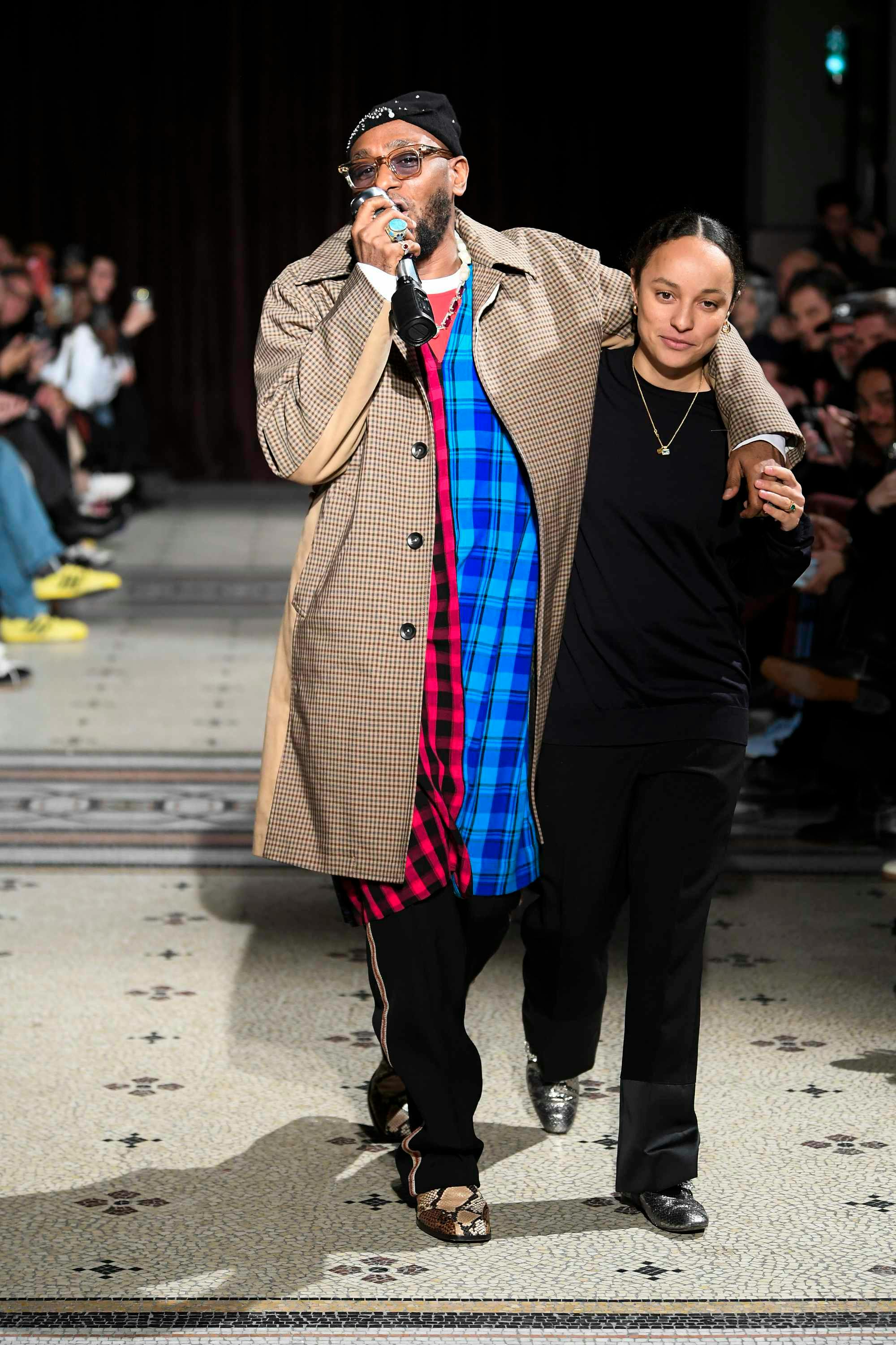 Grace Wales Bonner & Yasiin Bey at the designer's fashion week runway show