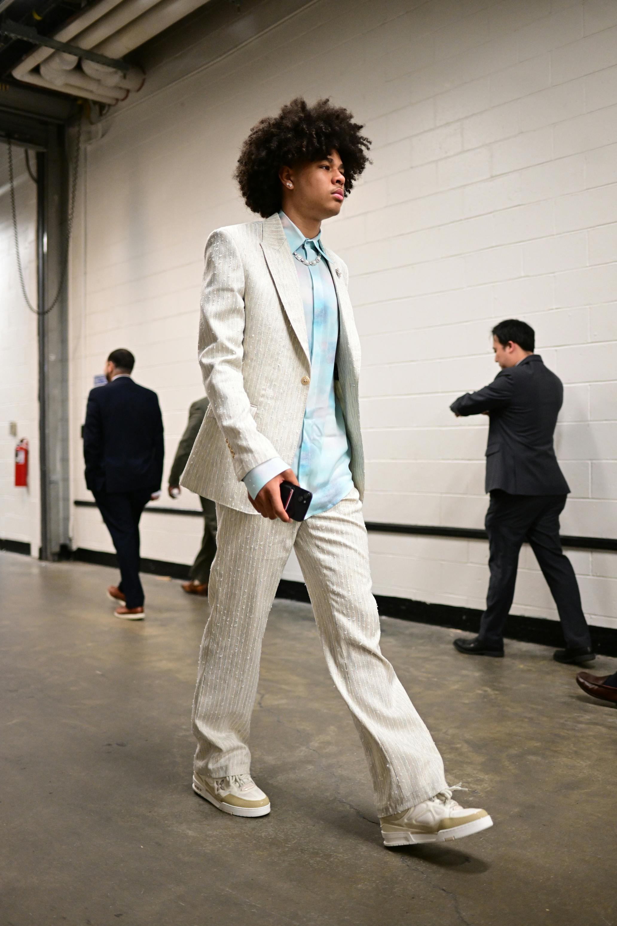 Kyshawn George NBA Draft outfit