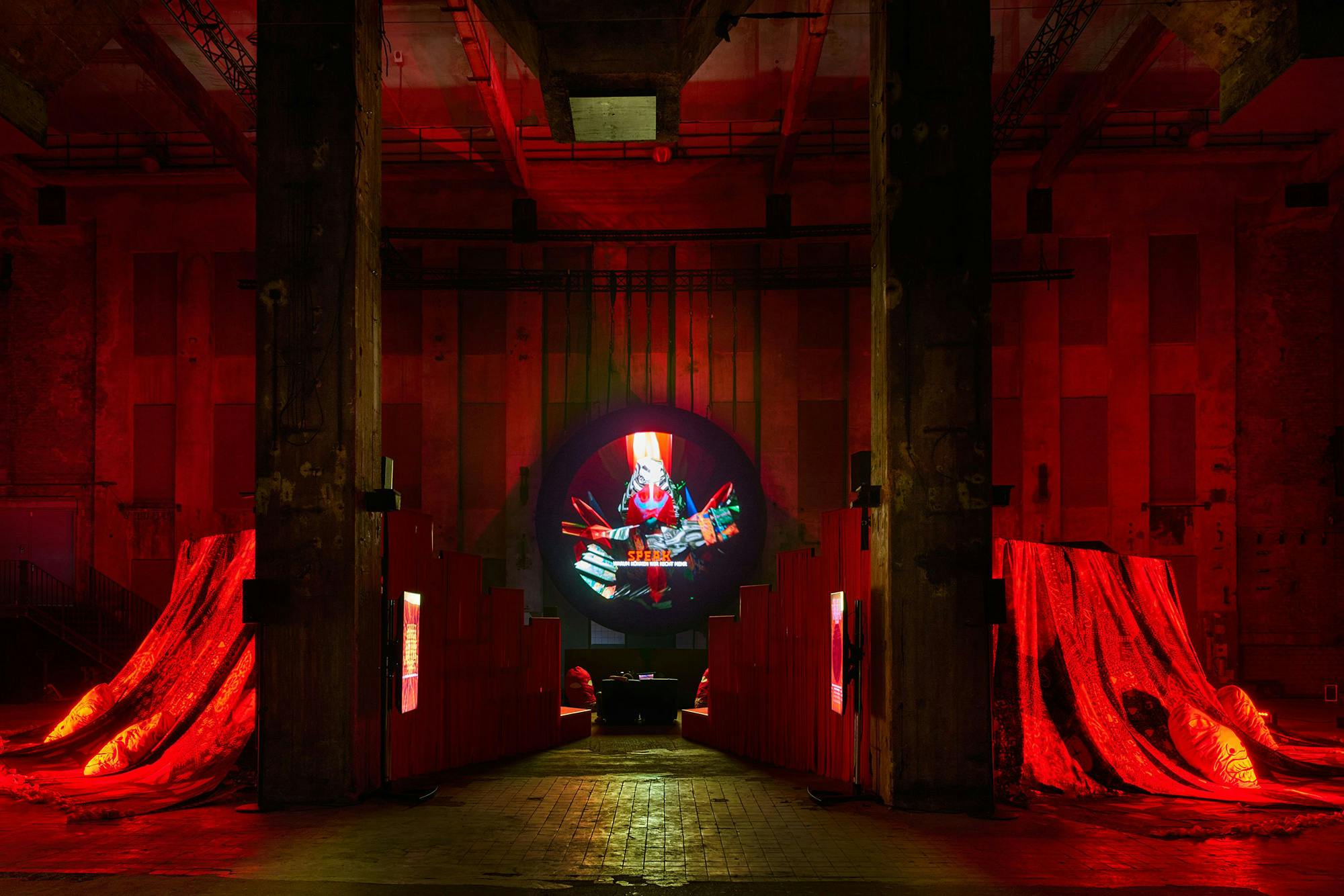 Danielle Brathwaite-Shirley, THE SOUL STATION, 2024. Installation view of the hall at Berghain, Berlin.