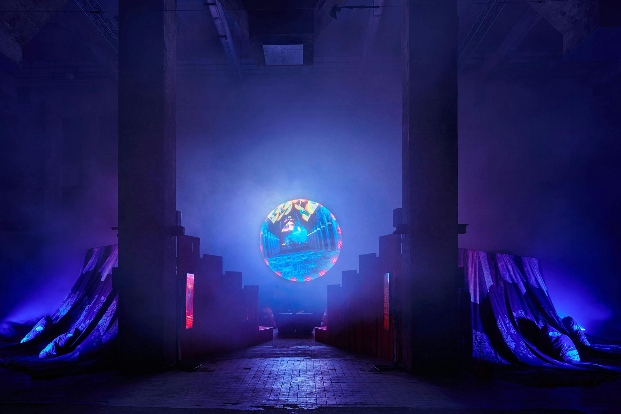 Danielle Brathwaite-Shirley, THE SOUL STATION, 2024. Installation view of the hall at Berghain, Berlin.