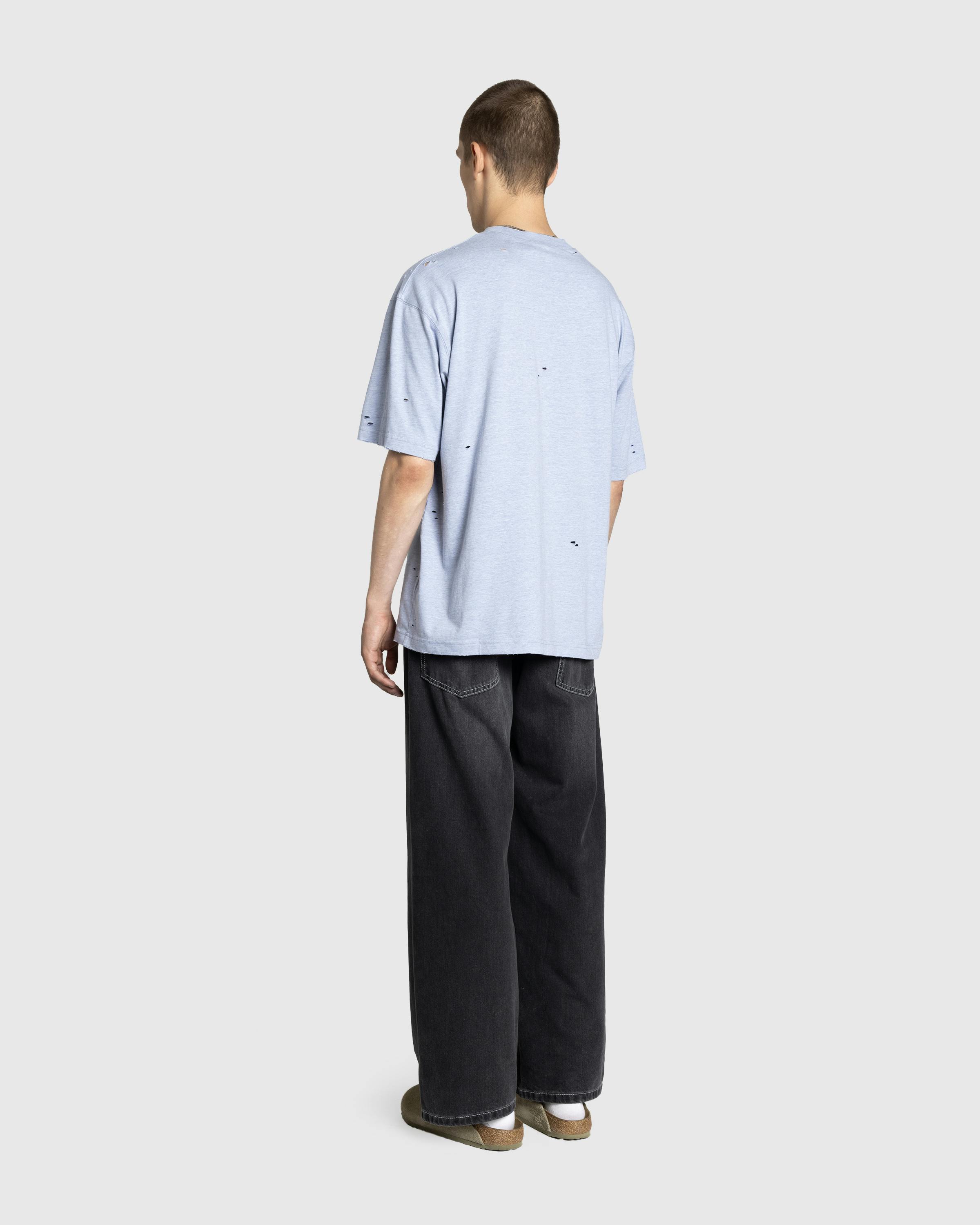Acne Studios – Logo T-Shirt Blue Melange - Tees - Blue - Image 4