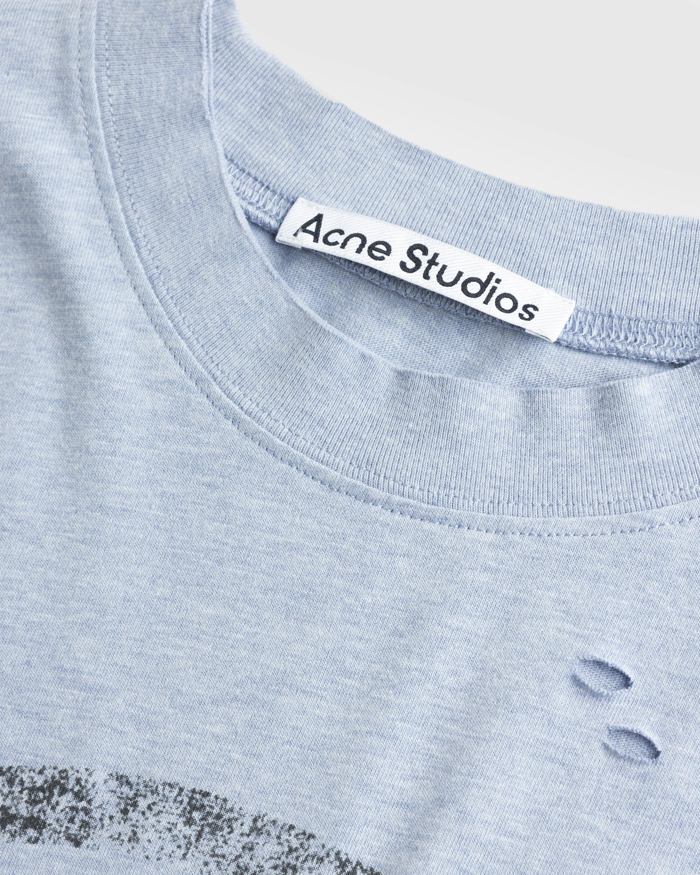 Acne Studios – Logo T-Shirt Blue Melange - Tees - Blue - Image 6