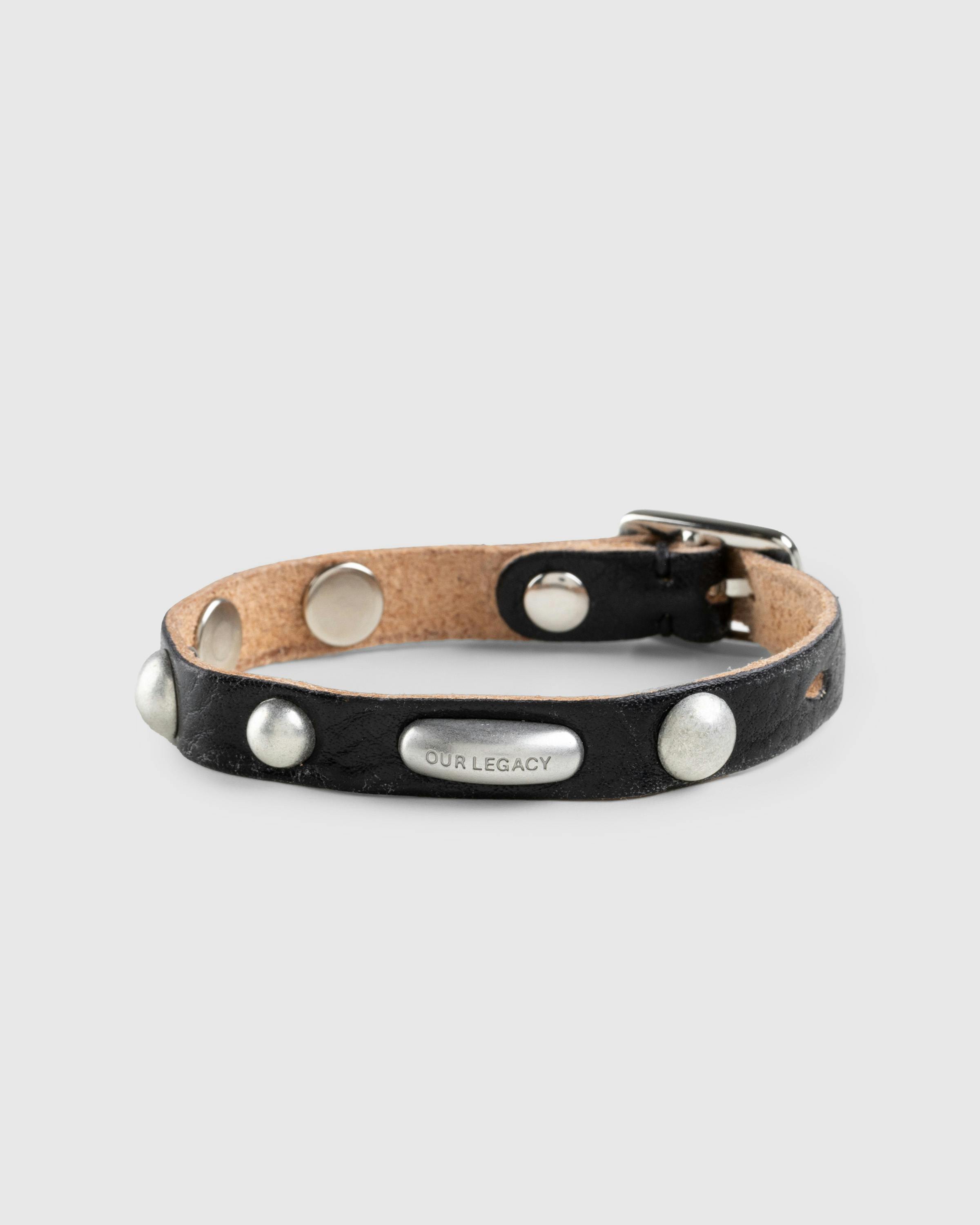 関税送料込み- OUR LEGACY SUPERSLIM STUDDED LEATHER BRACELET Superslim studded leather bracelet in black - Our Legacy