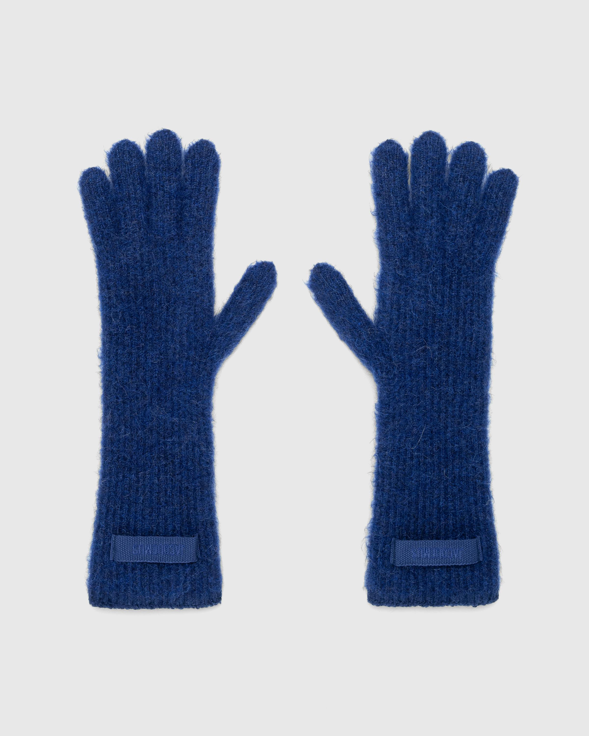 JACQUEMUS – Les Gants Grosgrain Navy - 5 Finger - Blue - Image 1
