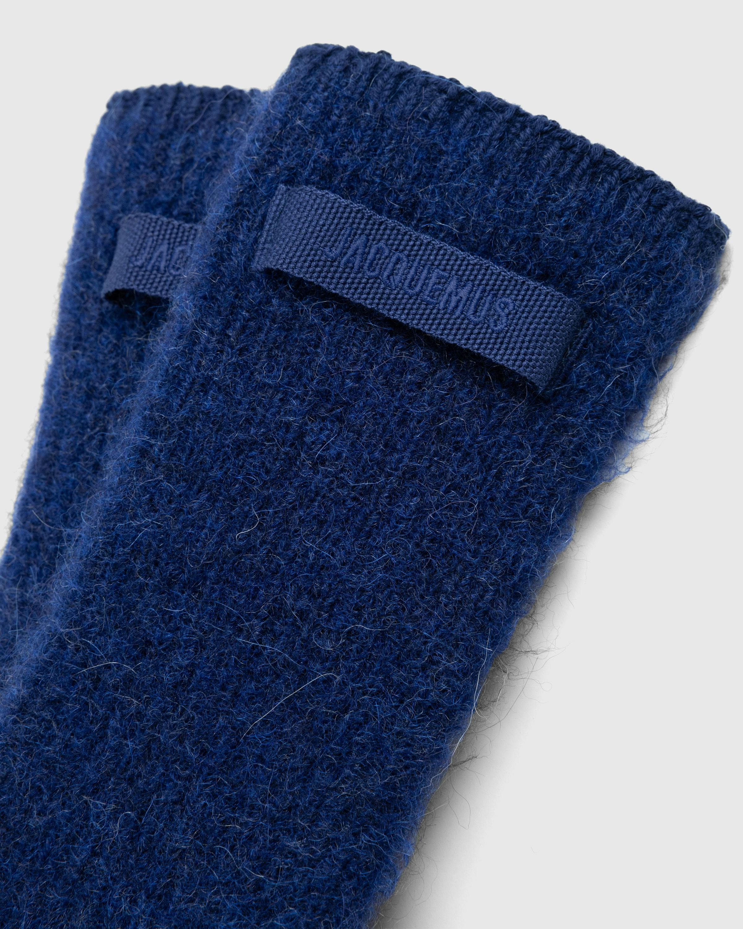JACQUEMUS – Les Gants Grosgrain Navy - 5 Finger - Blue - Image 4