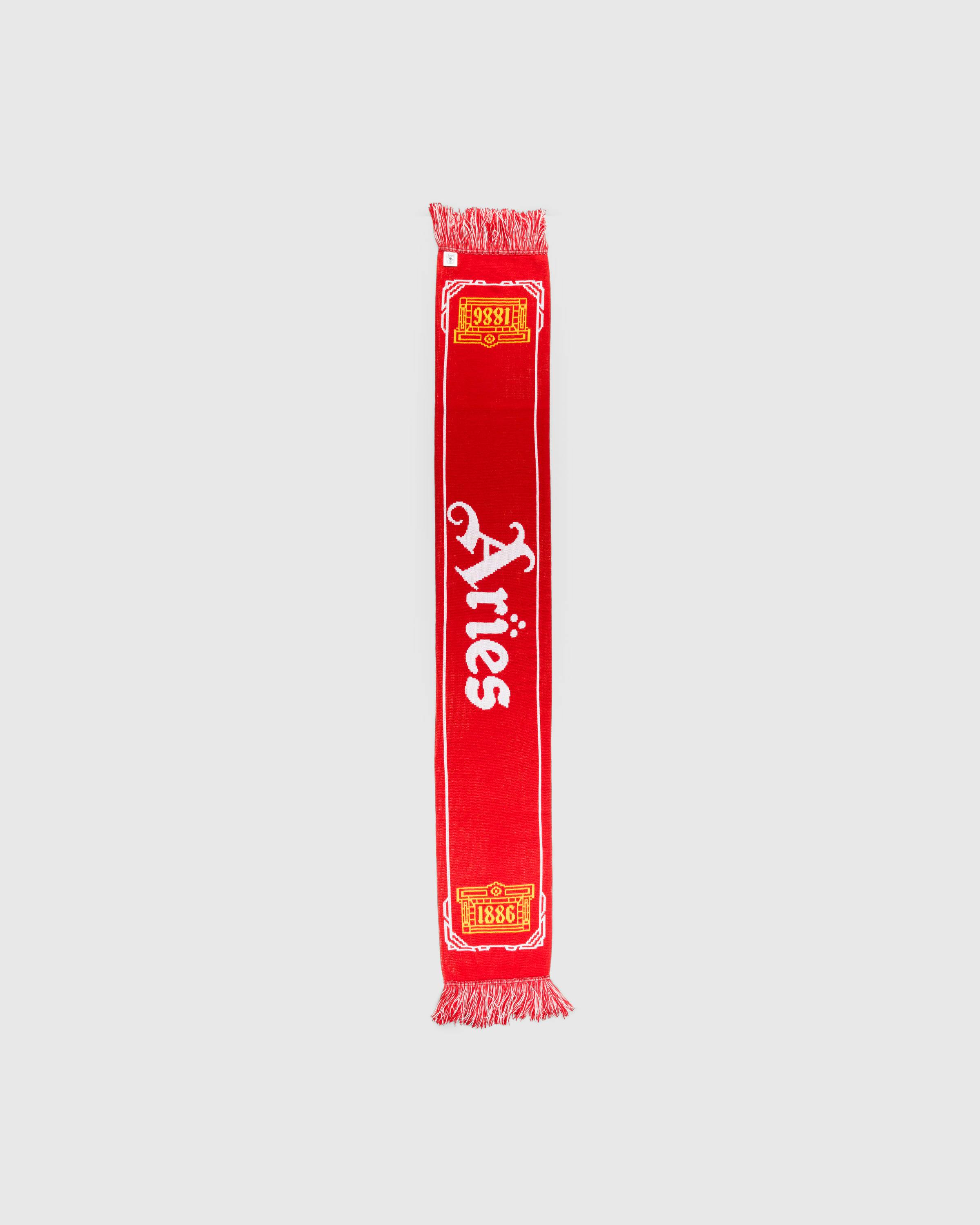 Aries x Arsenal – Column Logo Scarf Red | Highsnobiety Shop