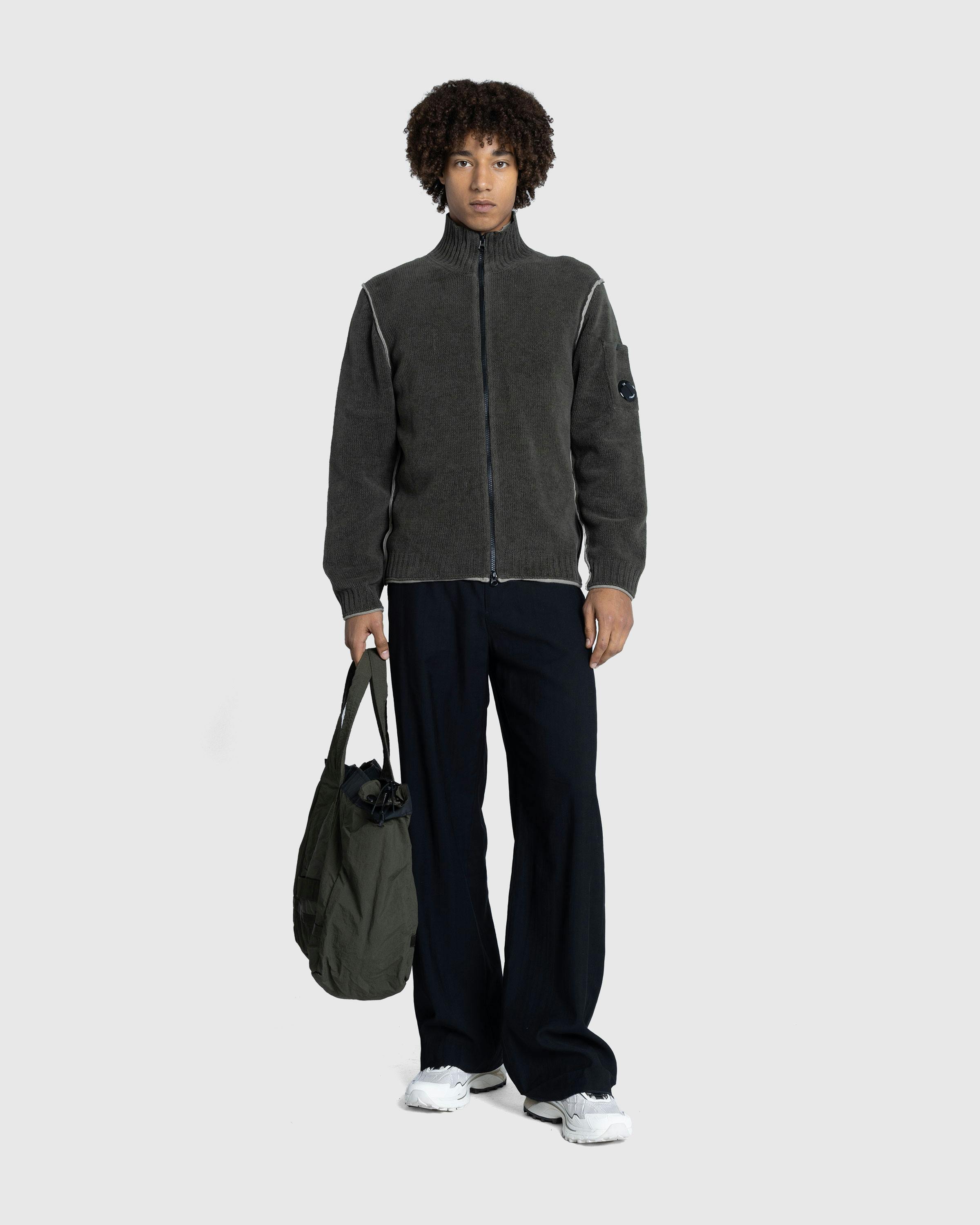 C.P. Company – Knit Cardigan In Double Face Cotton Chenille Grape Leaf - Zip Ups - Green - Image 3