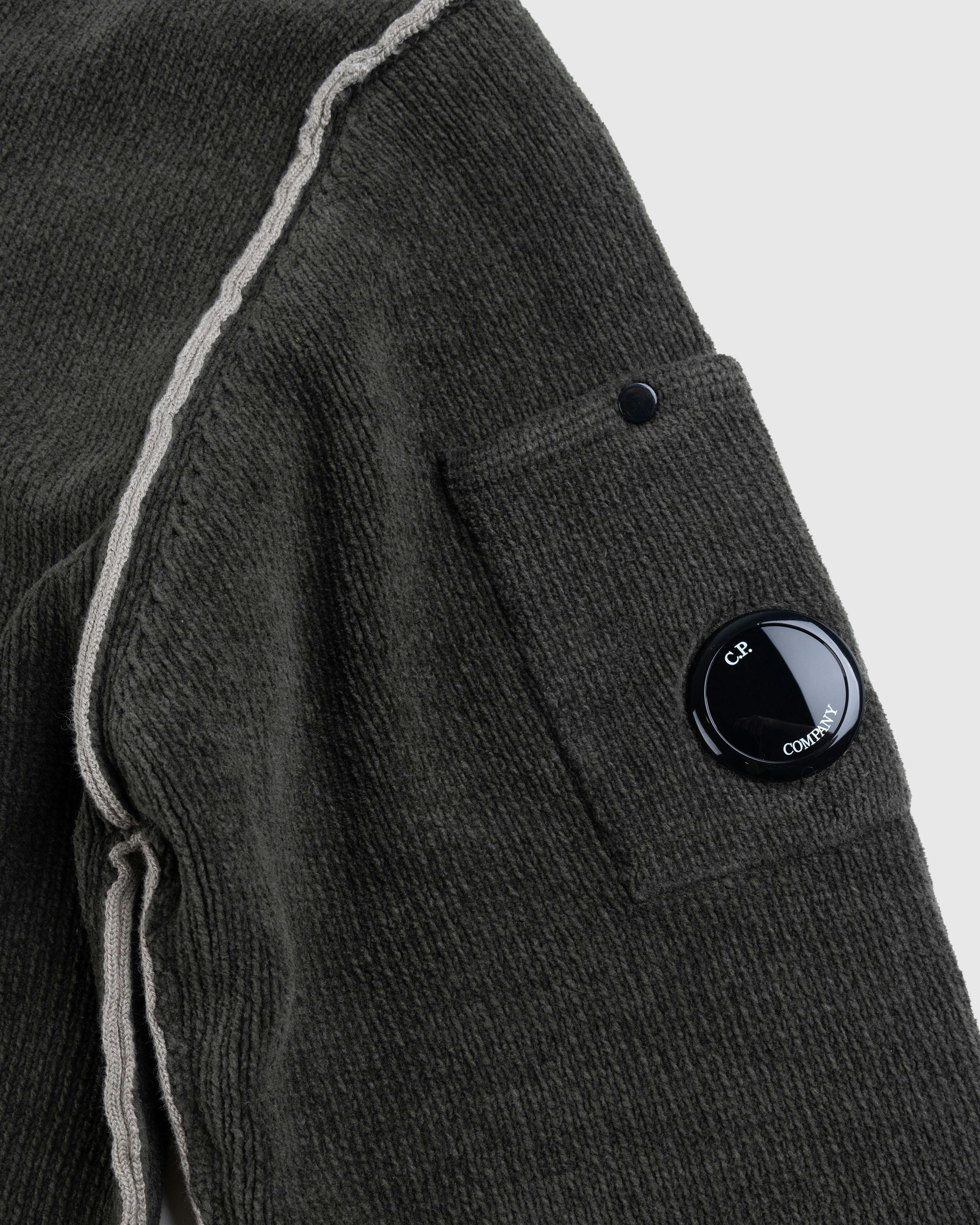 C.P. Company – Knit Cardigan In Double Face Cotton Chenille Grape Leaf - Zip Ups - Green - Image 7