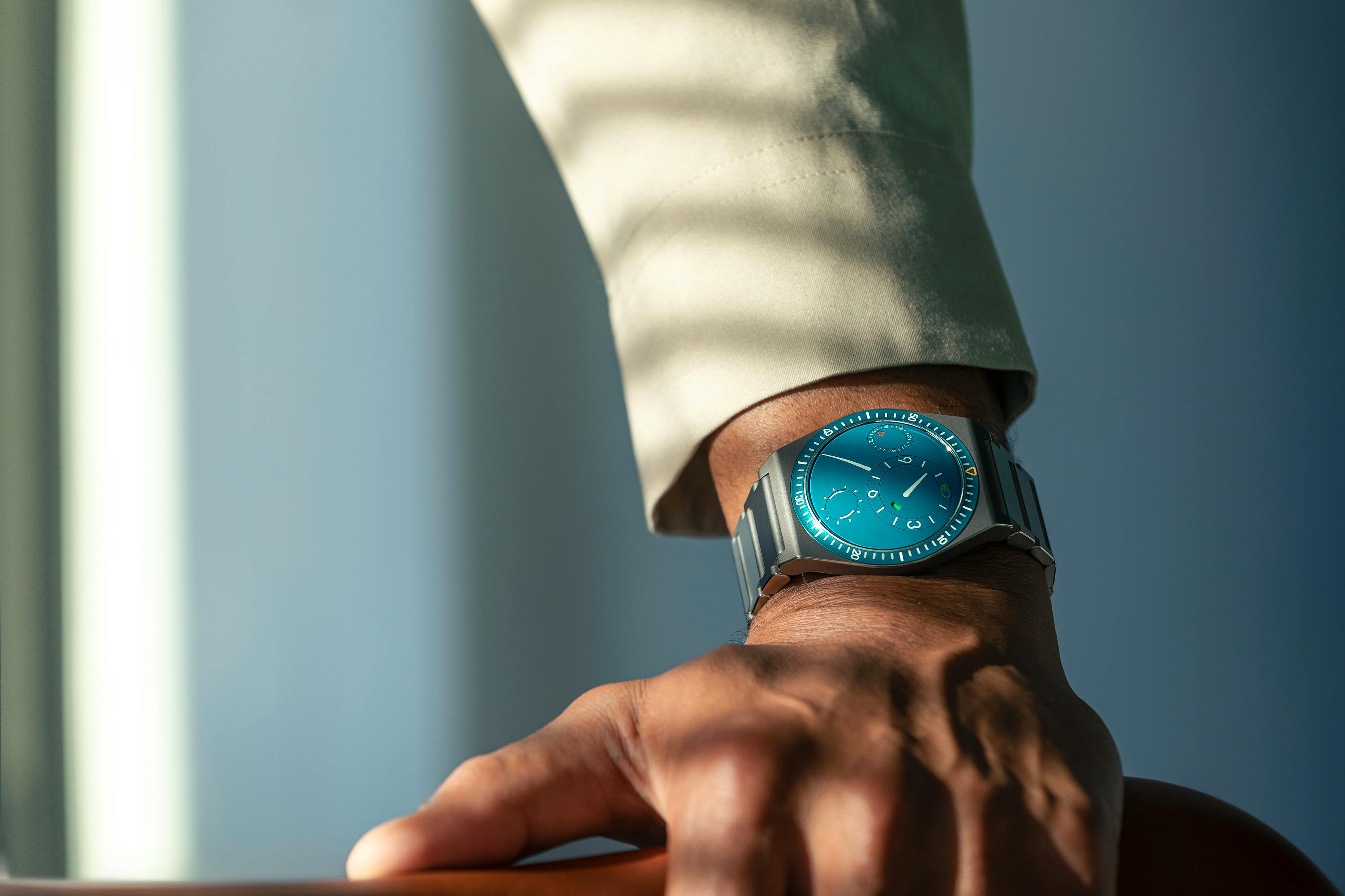 Ressence’s latest creation, the Type 7, GMT, Sports watch, intergrated bracelet