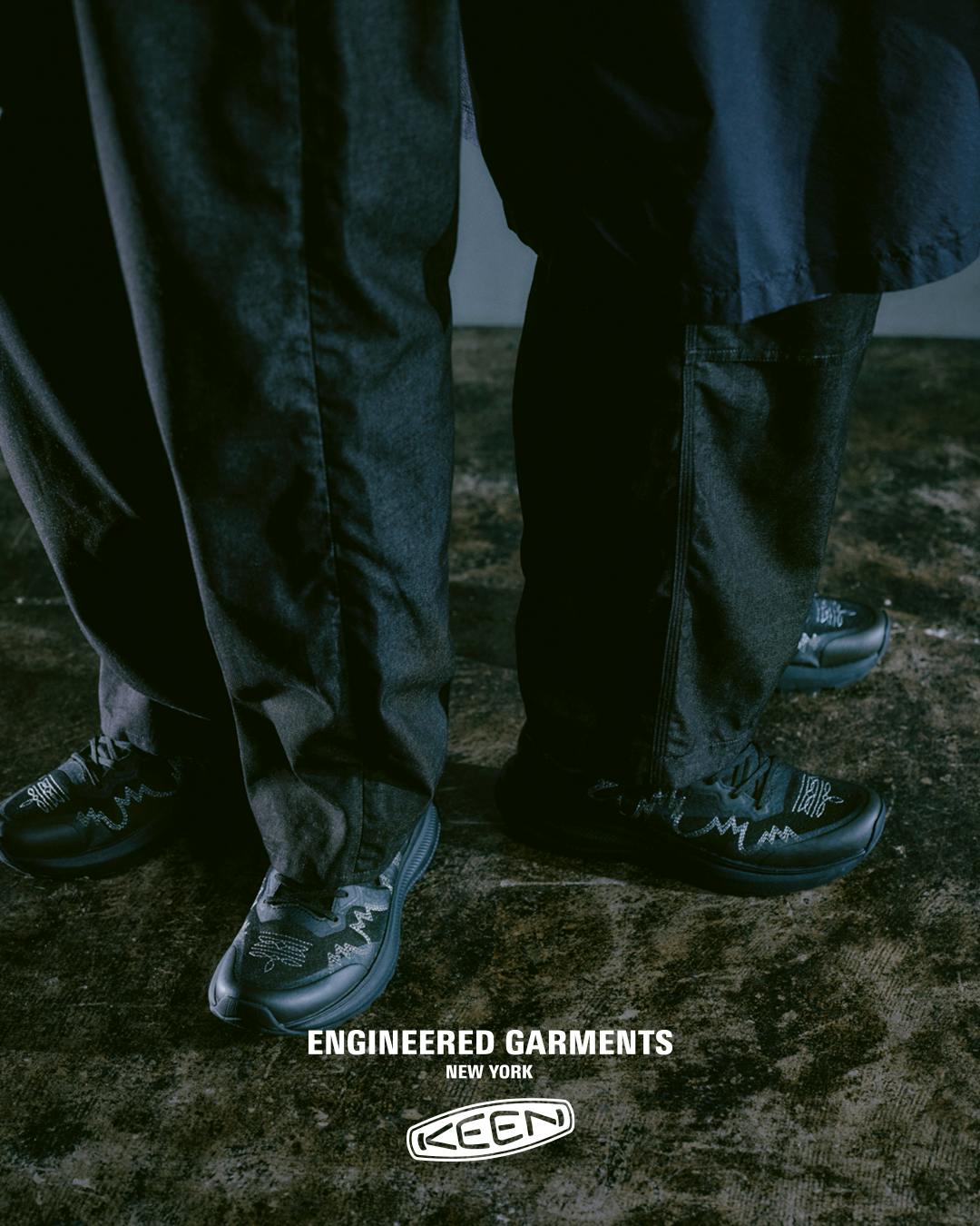 engineered garments keen black cowboy sneaker