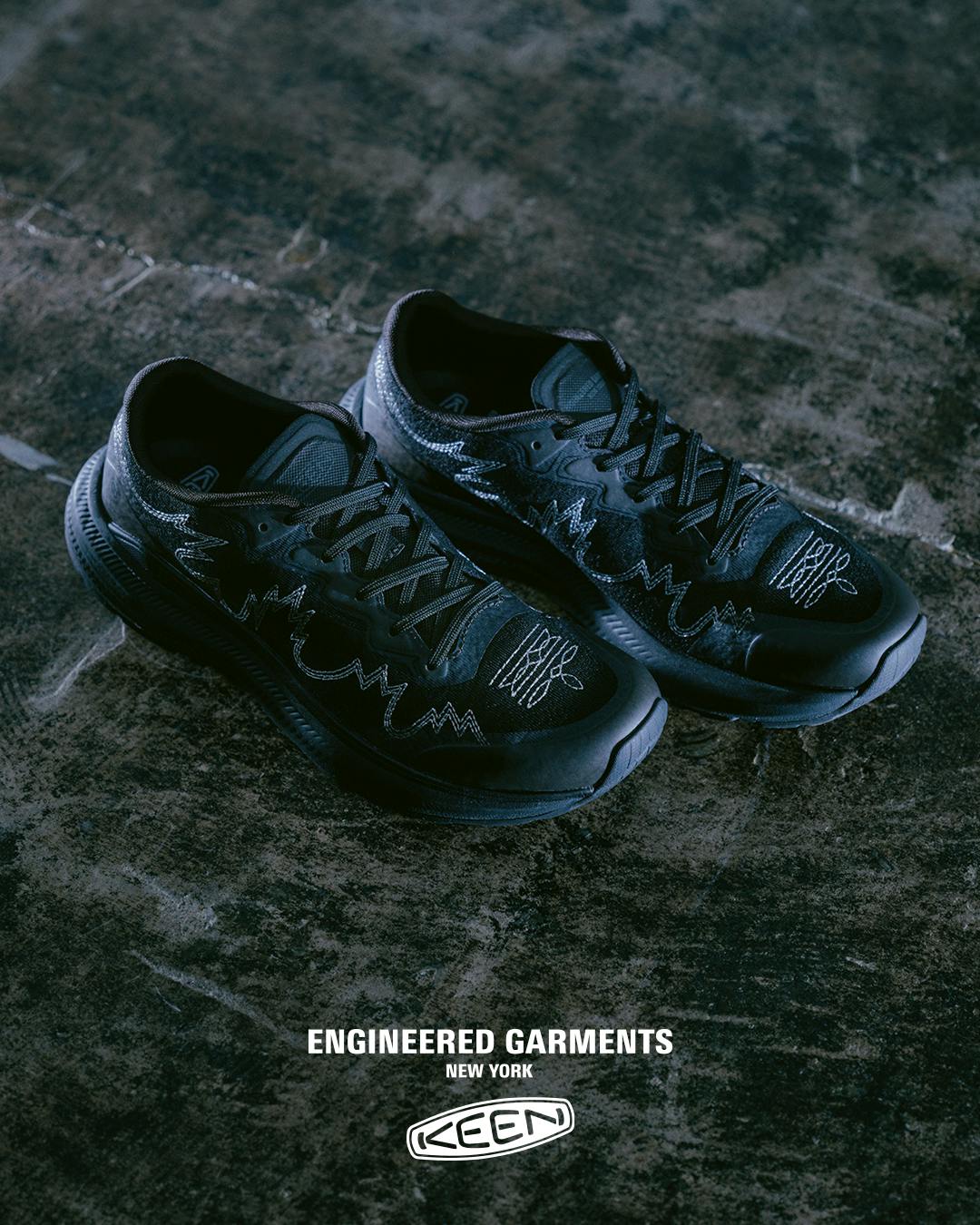 engineered garments keen black cowboy sneaker