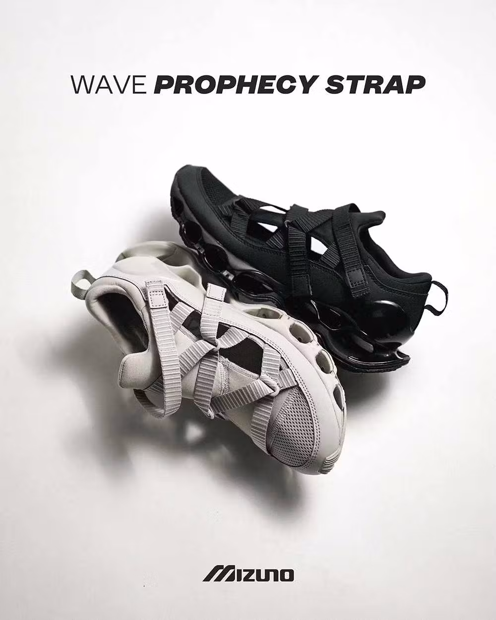 mizuno wave prophecy strap sneaker black white