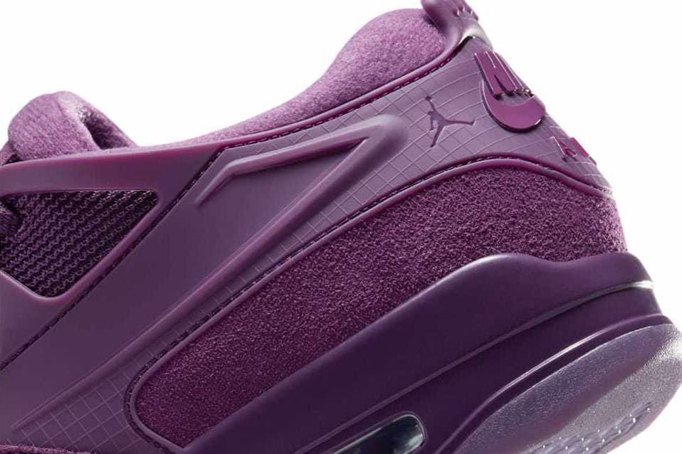 nike jordan 4 rm grimace purple suede sneaker