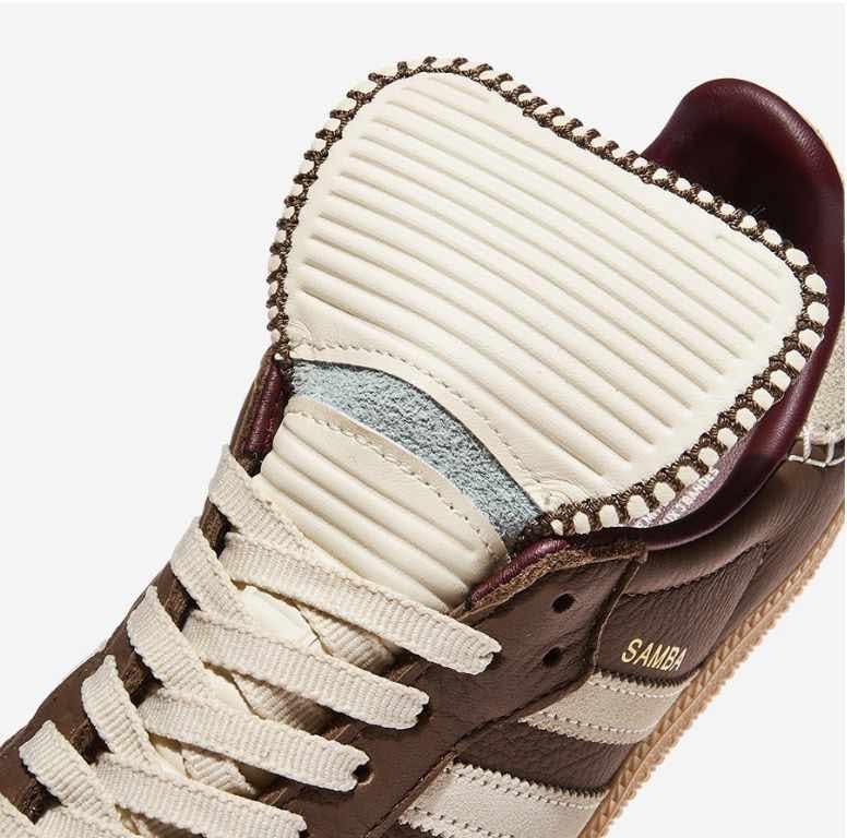 adidas wales bonner samba stitch long tongue brown sneaker