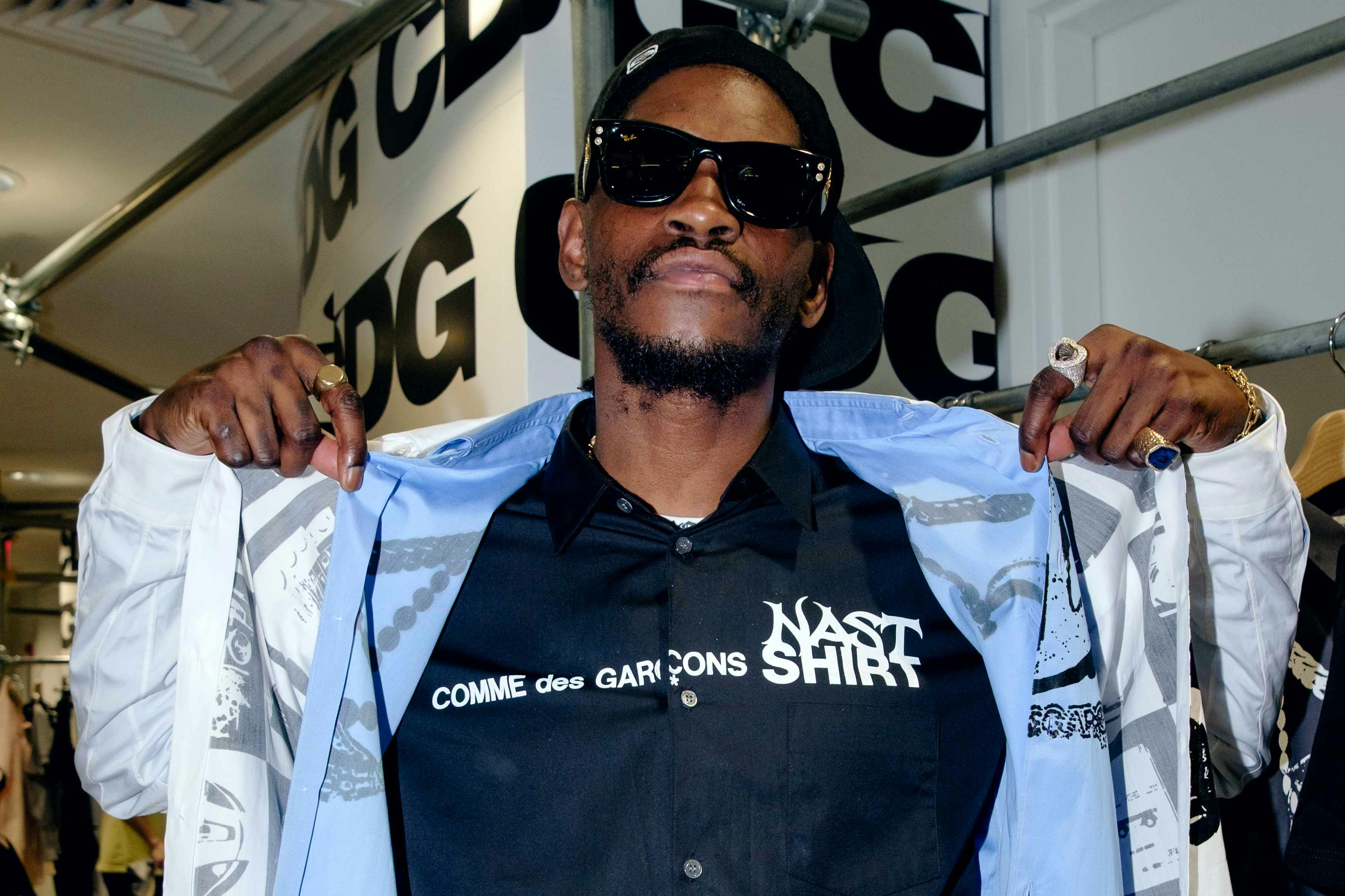 asap nast wears his comme des garcons shirt merch collab