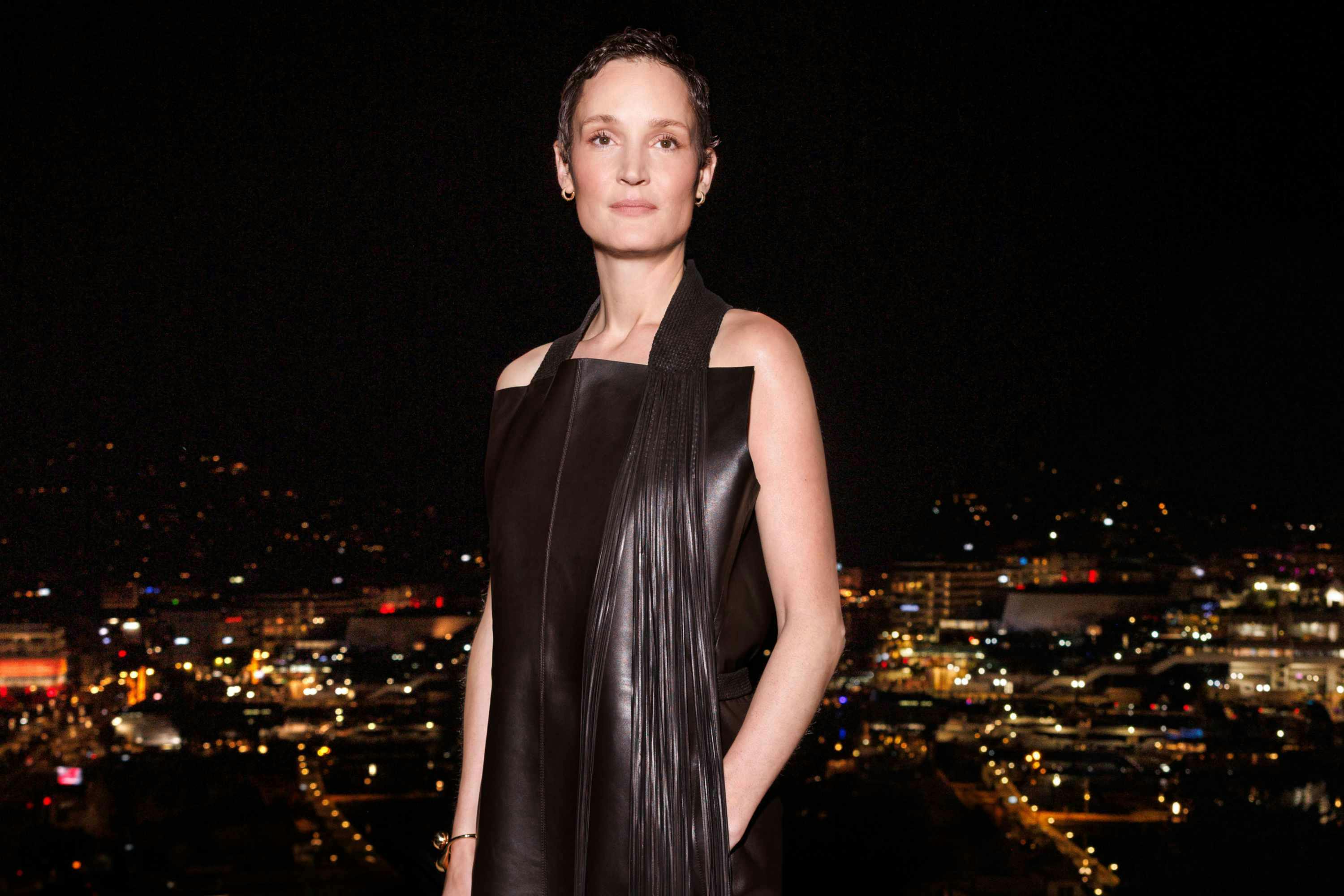 vicky krieps and julianne moore wearing bottega veneta by louise trotter to the 2025 cannes film festival