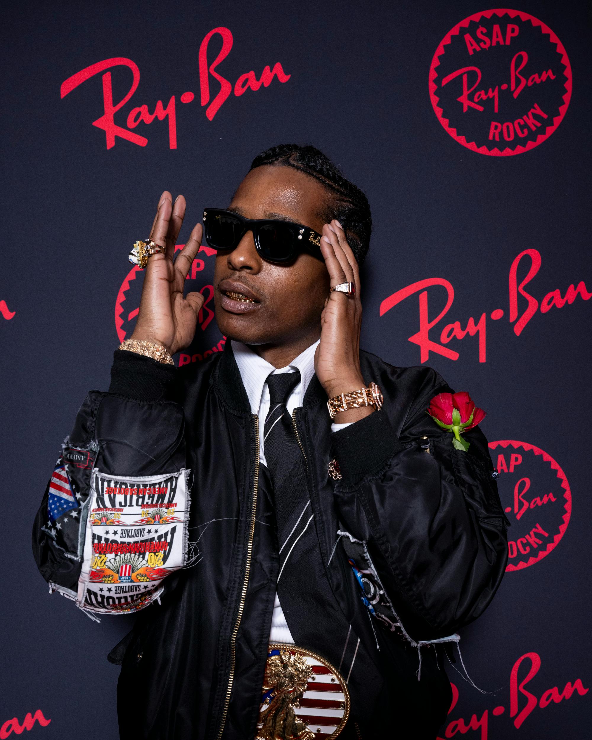 Ray-Ban Black Puffer Sunglasses ASAP Rocky collab A$AP Rocky | RAY BAN X A$AP ROCKY WAYFARER PUFFER SWAROVSKI  main image 3