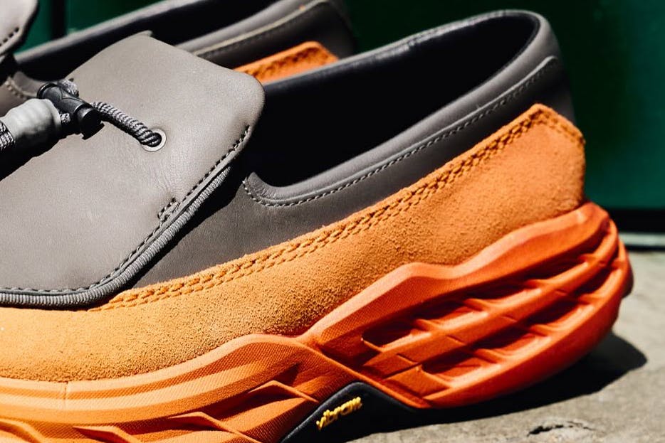 hoka speed loafer orange