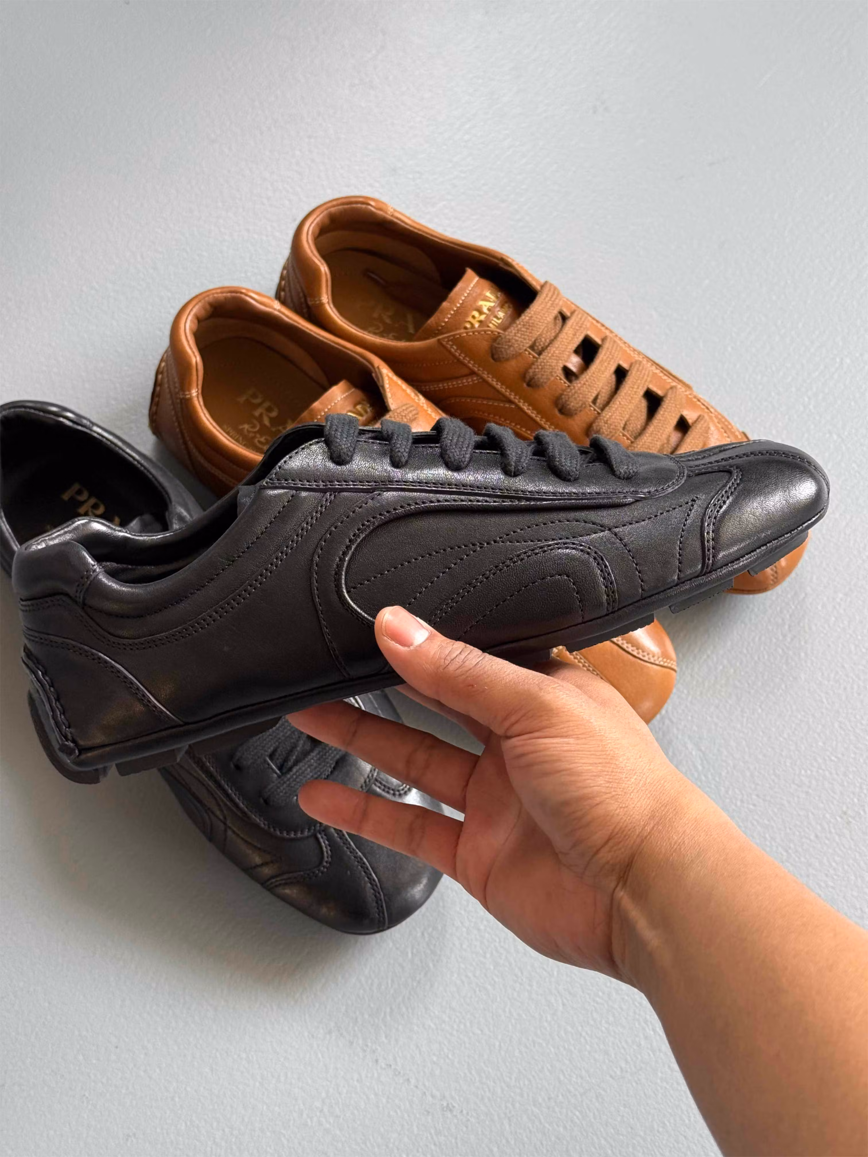 prada montecarlo leather sneaker spring summer 2025